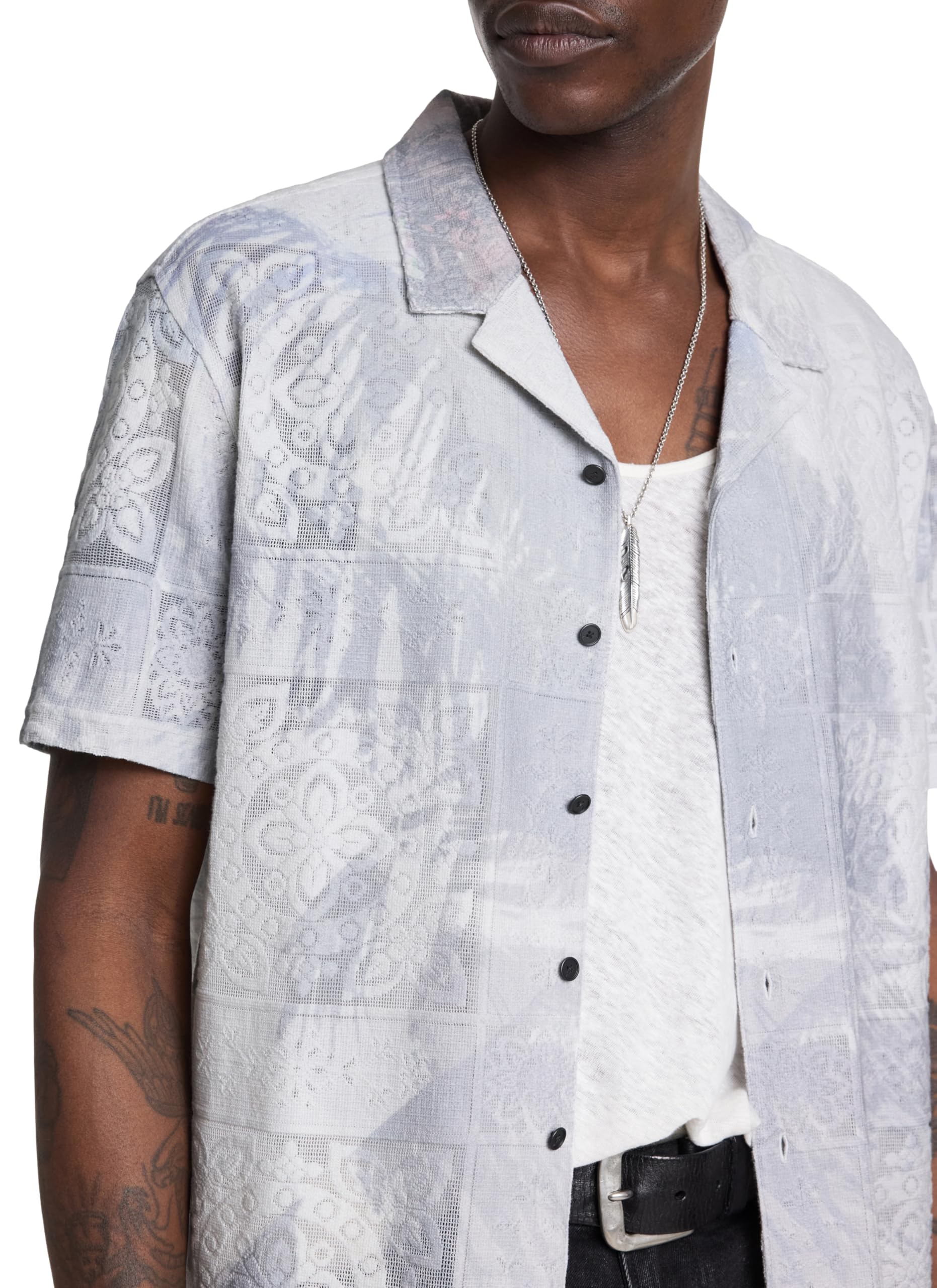 John Varvatos Men's Arya Button-Down Shirt - Slim Fit Casual Dress Shirt for Work & Date Night | Premium Cotton, Long Sleeve, Stylish Business & Party Wear