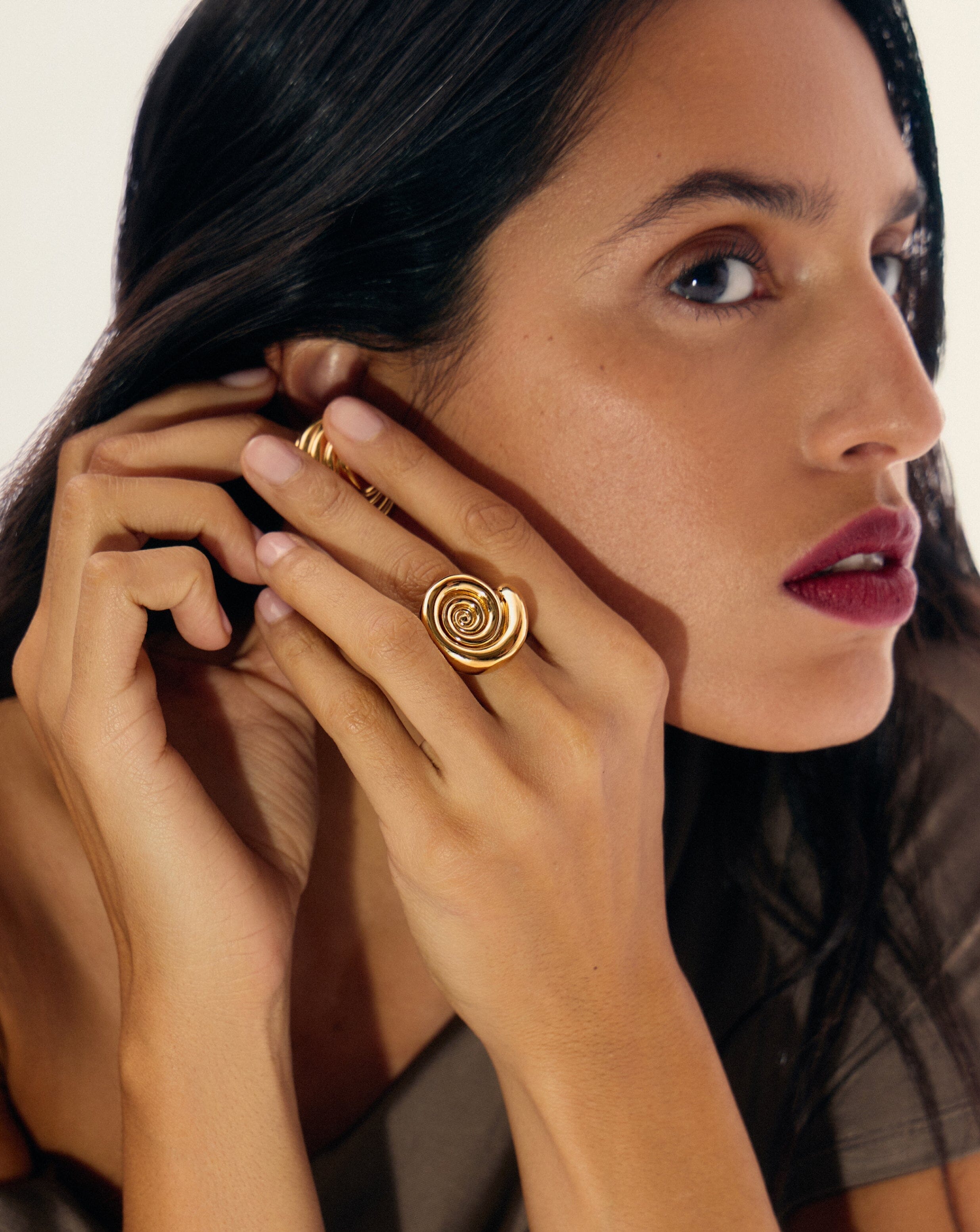 18k Gold Plated Spiral Statement Ring for Women - Elegant Boho Jewelry Gift for Party, Wedding & Everyday Wear