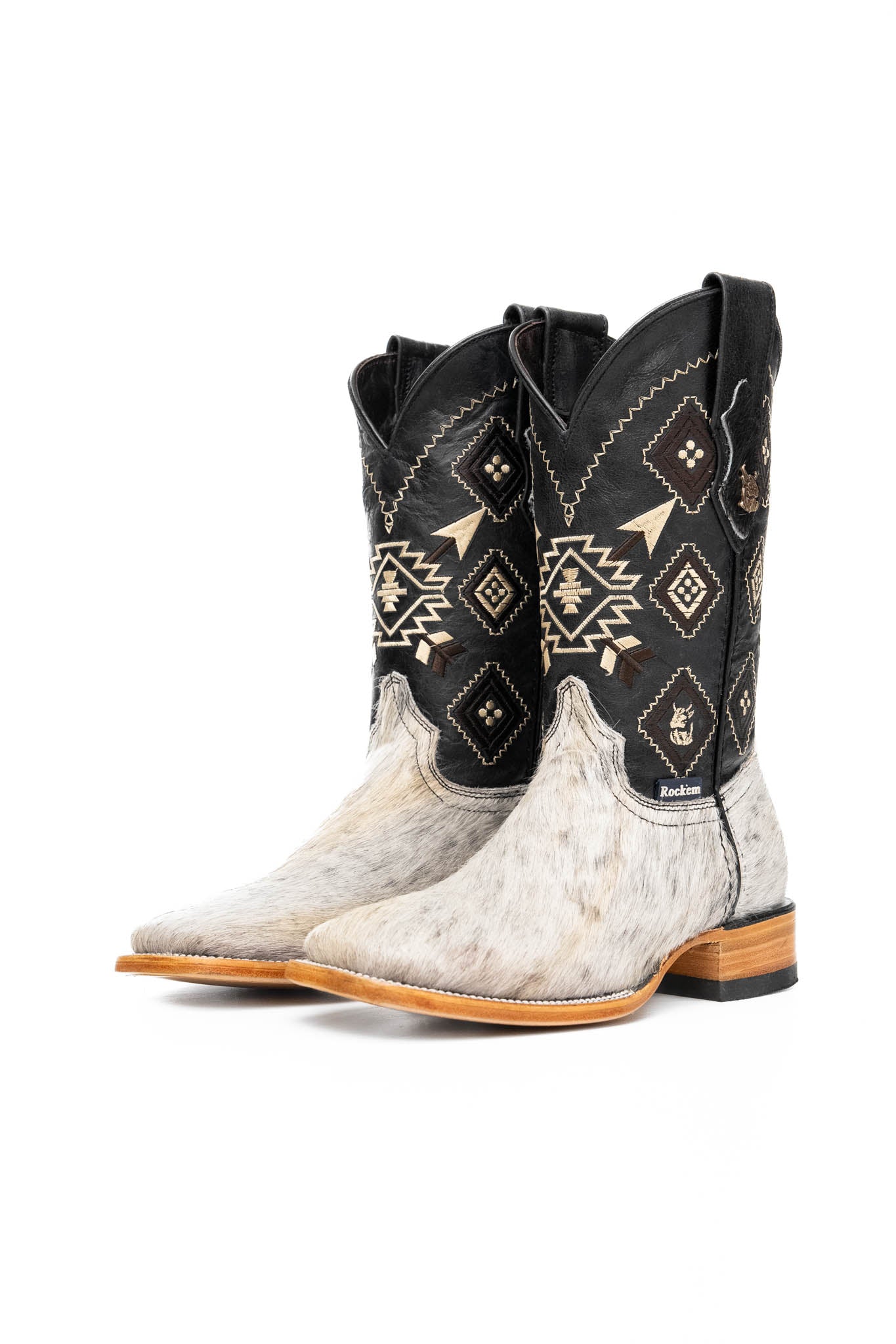 Men's Genuine Cowhide Square Toe Cowboy Boots - Size 6 - Western Style Riding Boots for Country Dance, Rodeo & Outdoor Adventures