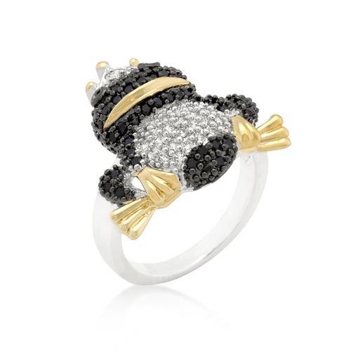 Exquisite Cubic Zirconia Frog Prince Ring - Elegant Costume Jewelry for Women | Perfect for Fairy Tale Themed Parties, Cosplay & Unique Gift Giving