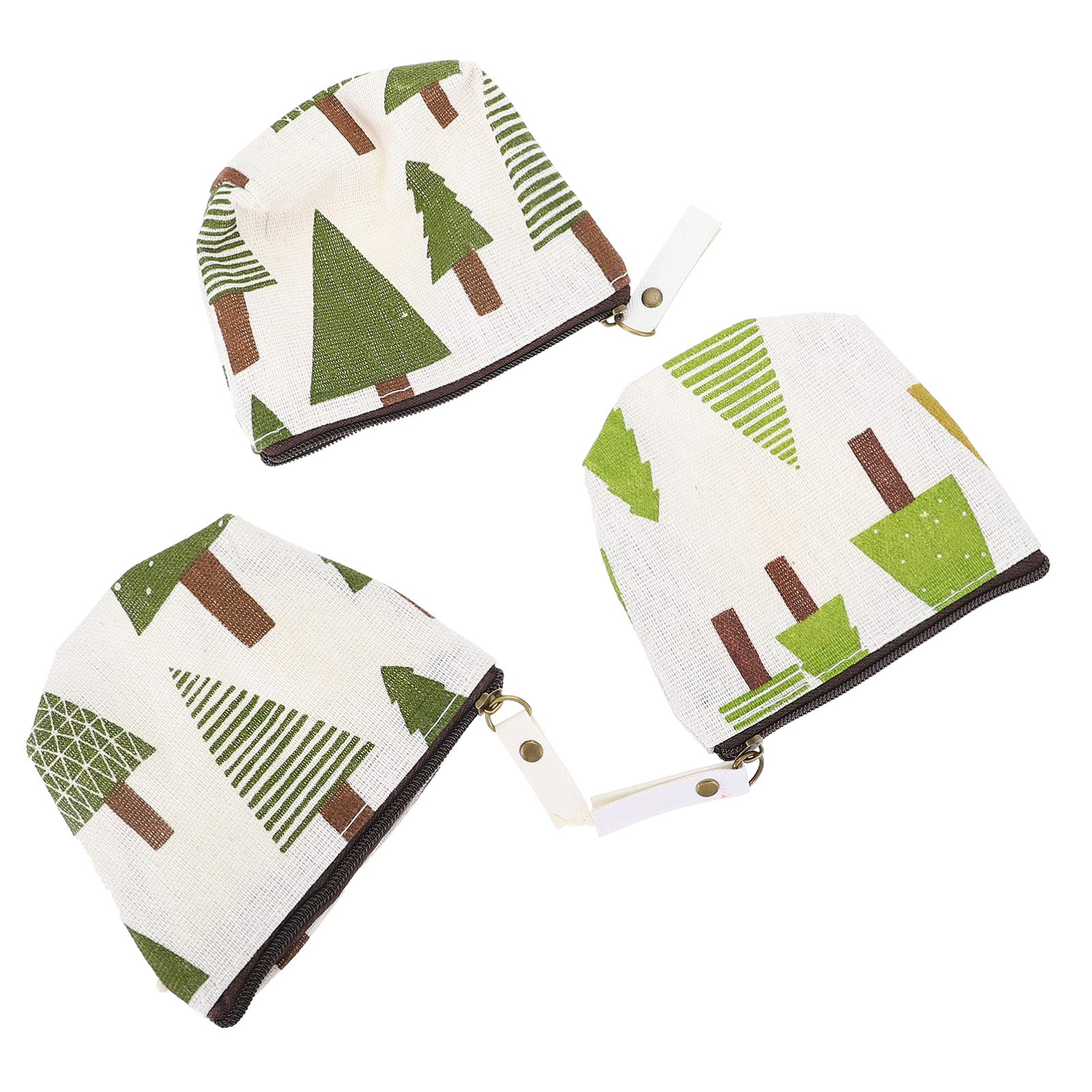 HEALLILY 6-Piece Cotton Linen Coin Purse Set - Small Change Wallet Pouch, Forest Print Card Holder & Clutch Bag for Women - Perfect Birthday Gift, Wedding Party Favor & Everyday Use for Shopping, Travel and Organizing Small Essentials
