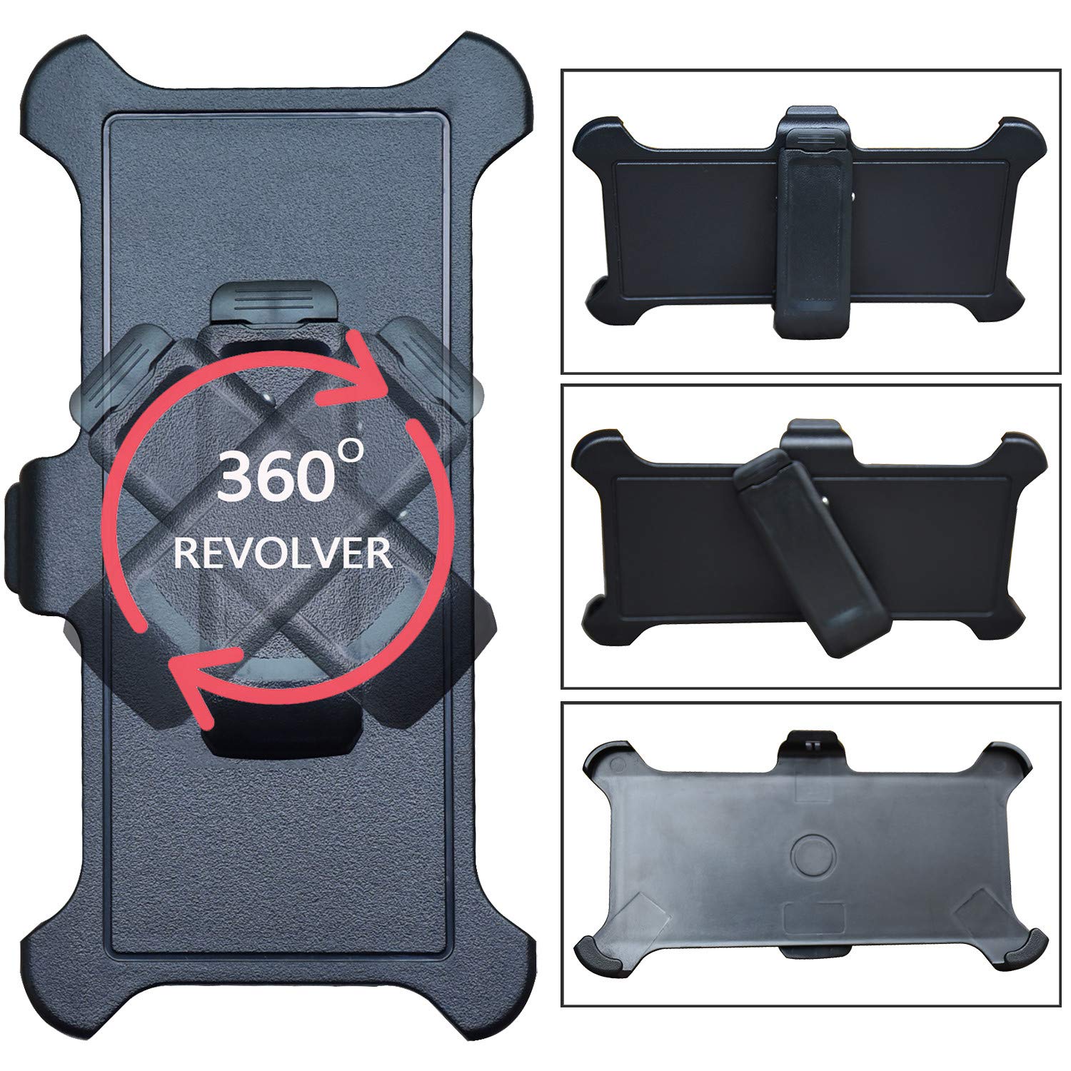 2 Pack Replacement Holster Belt Clip Compatible with OtterBox Defender Series Case for iPhone 12 & 12 Pro (6.1 Inch) - Secure Carry for Outdoor Activities, Work & Daily Use