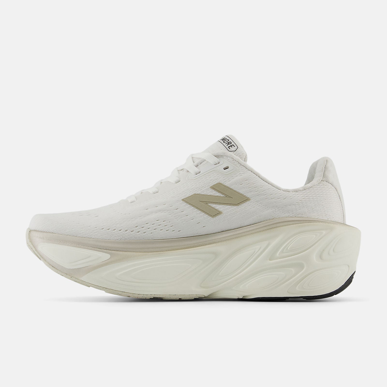 New Balance Women's Fresh Foam X More v5 Running Shoes - Lightweight White/Sea Salt/Light Gold Metallic - Perfect for Jogging, Gym Workouts & Daily Walking