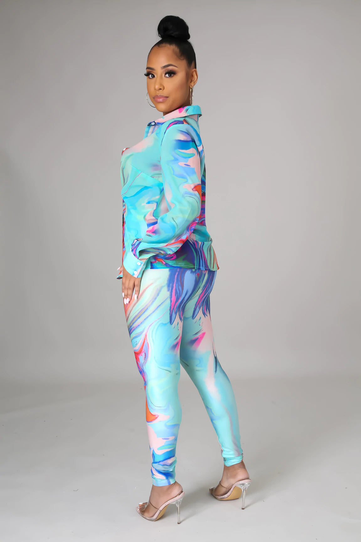 Paradise Sheer Pants Set for Women - Lightweight & Breathable Lounge Pants with Matching Top - Perfect for Yoga, Sleepwear & Casual Outfits