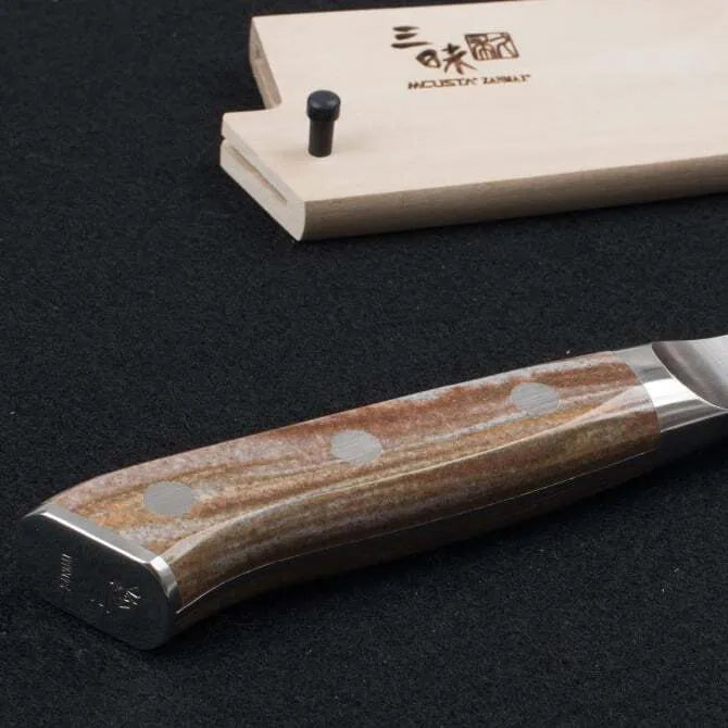 Premium Zanmai Pro Gyuto Japanese Chef Knife with Saya Scabbard - High Carbon Stainless Steel Blade for Professional Chefs & Home Cooking, Perfect for Slicing, Dicing & Meat Cutting