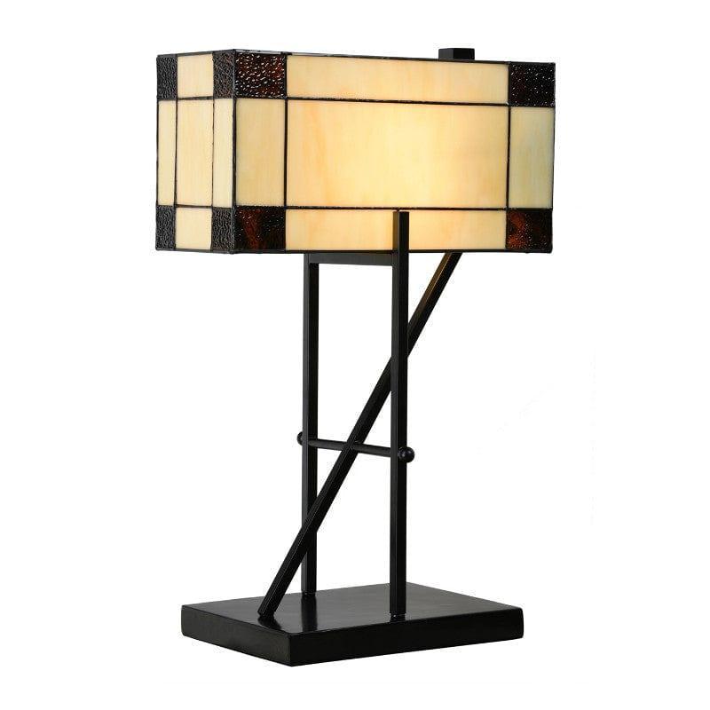 Manchester Tiffany Table Lamp - Stained Glass Vintage Style Lamp for Living Room, Bedroom & Office Decor - Perfect for Home & Workspace Lighting