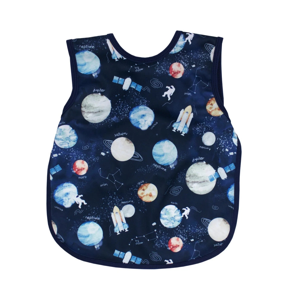 Bapron Baby Toddler Bib for 6-24 Months - Outer Space Design | Waterproof & Adjustable Feeding Bib for Messy Eaters | Perfect for Meal Time, Snacks & Art Activities
