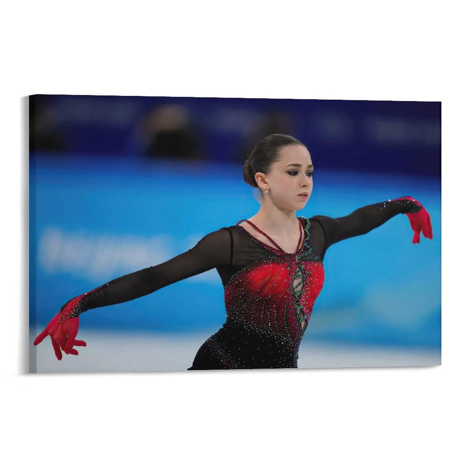 Kamila Valieva Figure Skating Poster - 24x36 Inch (60x90cm) Premium Canvas Art Print for Bedroom Decor, Modern Home Aesthetic, Sports Fan Gift | Perfect for Ice Skating Enthusiasts & Room Decoration