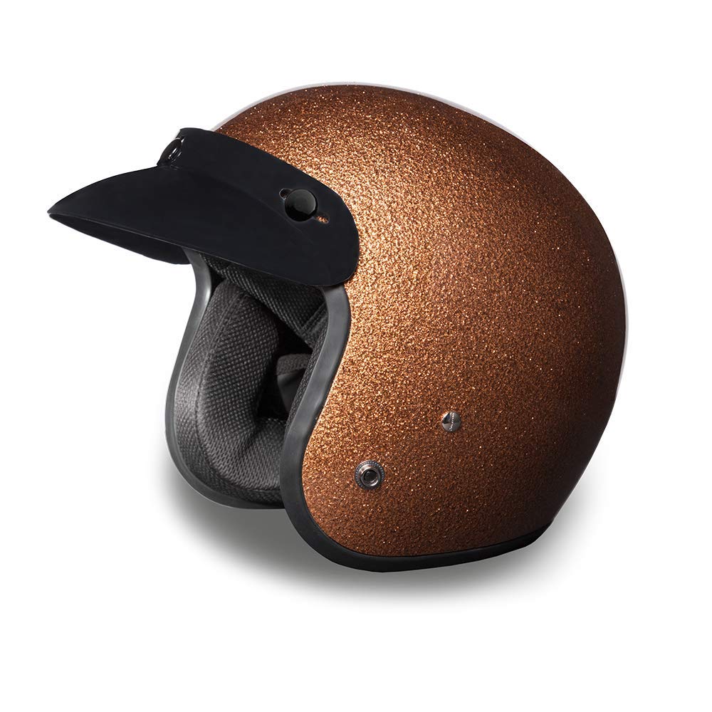 Daytona Metal Flake Open-Face Motorcycle Helmet for Adults - Root Beer Color, Small Size - Perfect for Cruiser Rides & Urban Commuting