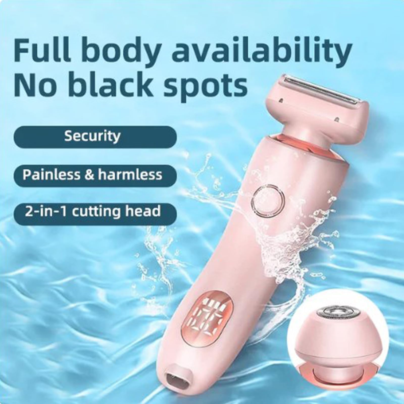 Beautibloom 2-in-1 Electric Shaver & Bikini Trimmer for Women - Rechargeable Cordless Razor for Face, Body, Legs, Underarms & Bikini Area - Pink Elegance Design | Perfect for Travel, Gym & Daily Grooming