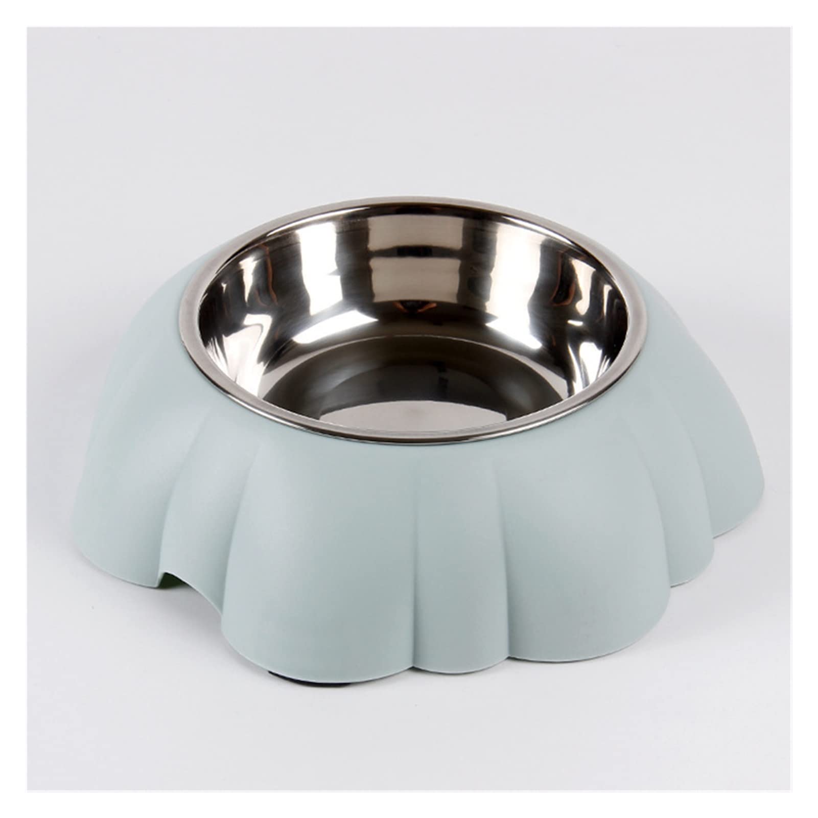 HYONLLA Stainless Steel Petal-Shaped Dog & Cat Food Bowl - Anti-Spill Automatic Feeder for Pets - Durable & Universal Pet Dish (Blue) - Perfect for Home, Travel & Outdoor Use