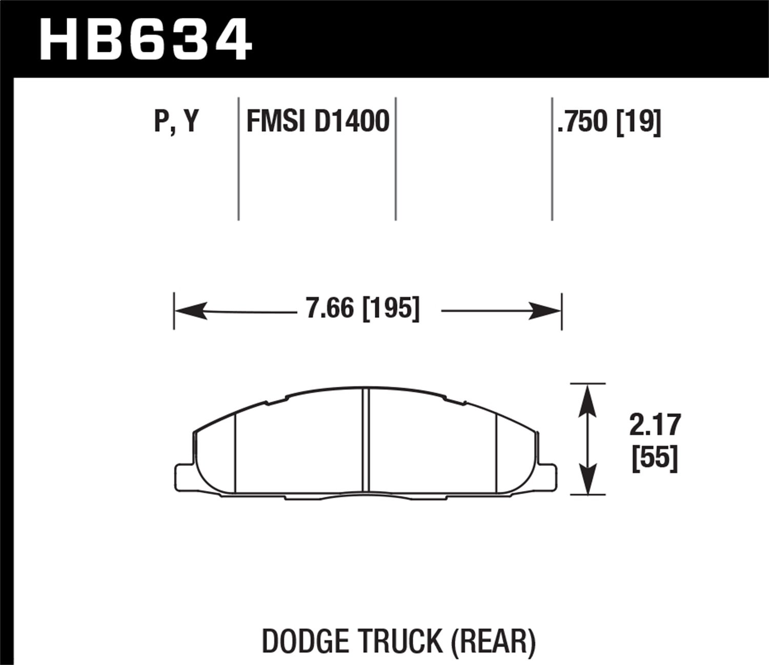 HB634P.750 Super Duty Street Brake Pads - High Performance Braking for Trucks & SUVs - Perfect for City Driving & Heavy-Duty Use