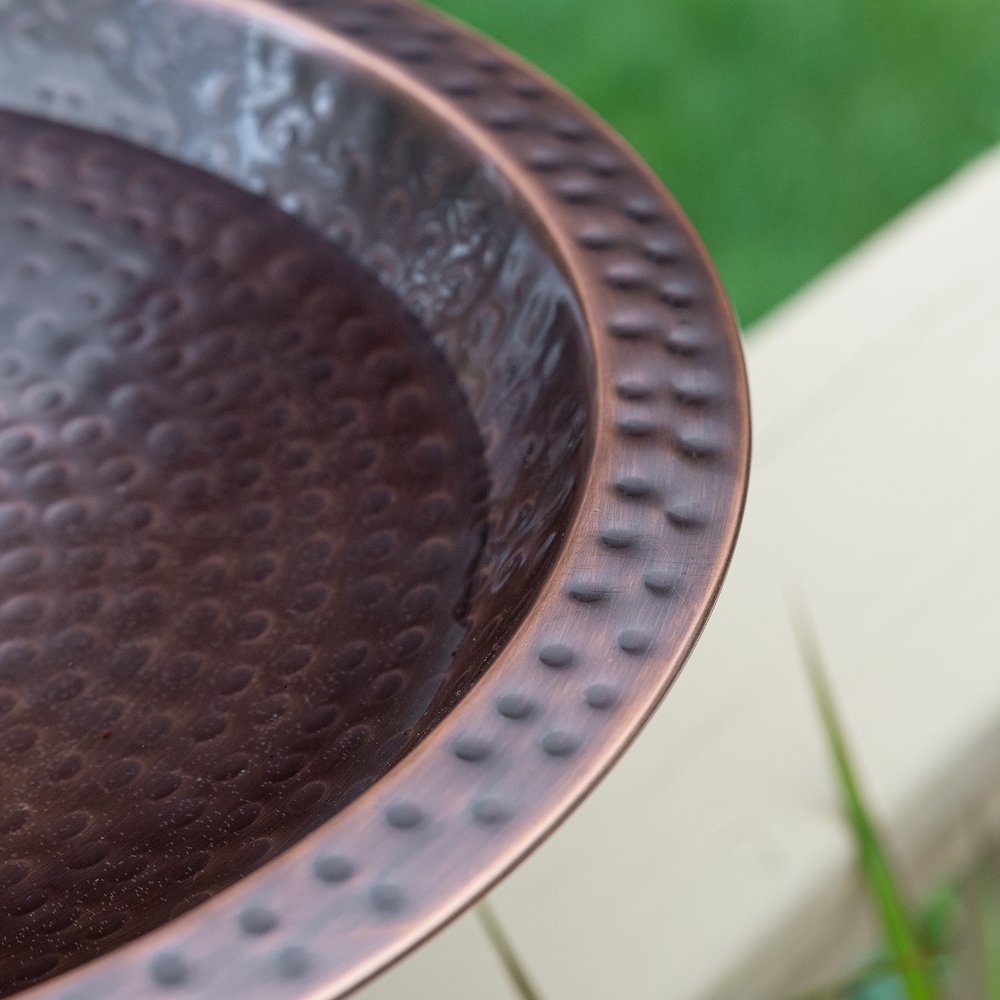Achla Designs Hammered Copper Birdbath for 4x4 Post - Outdoor Garden Decor for Birds & Wildlife - Perfect for Backyard, Patio, and Garden Decorations