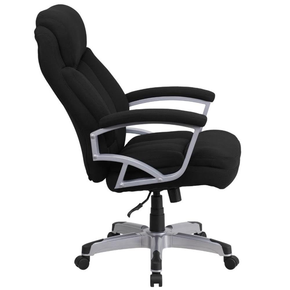 UrbanPro Big and Tall Fabric Swivel Office Chair - Ergonomic Executive Chair with Adjustable Height & Lumbar Support, Black - Perfect for Home Office, Gaming & Workspace Comfort