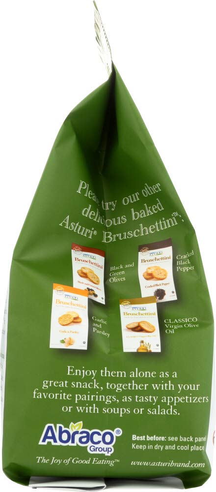 Asturi Rosemary & Olive Oil Bruschettini Crackers - 4 Pack (4 Bags) | Gourmet Italian Appetizers for Parties, Charcuterie Boards & Wine Pairing