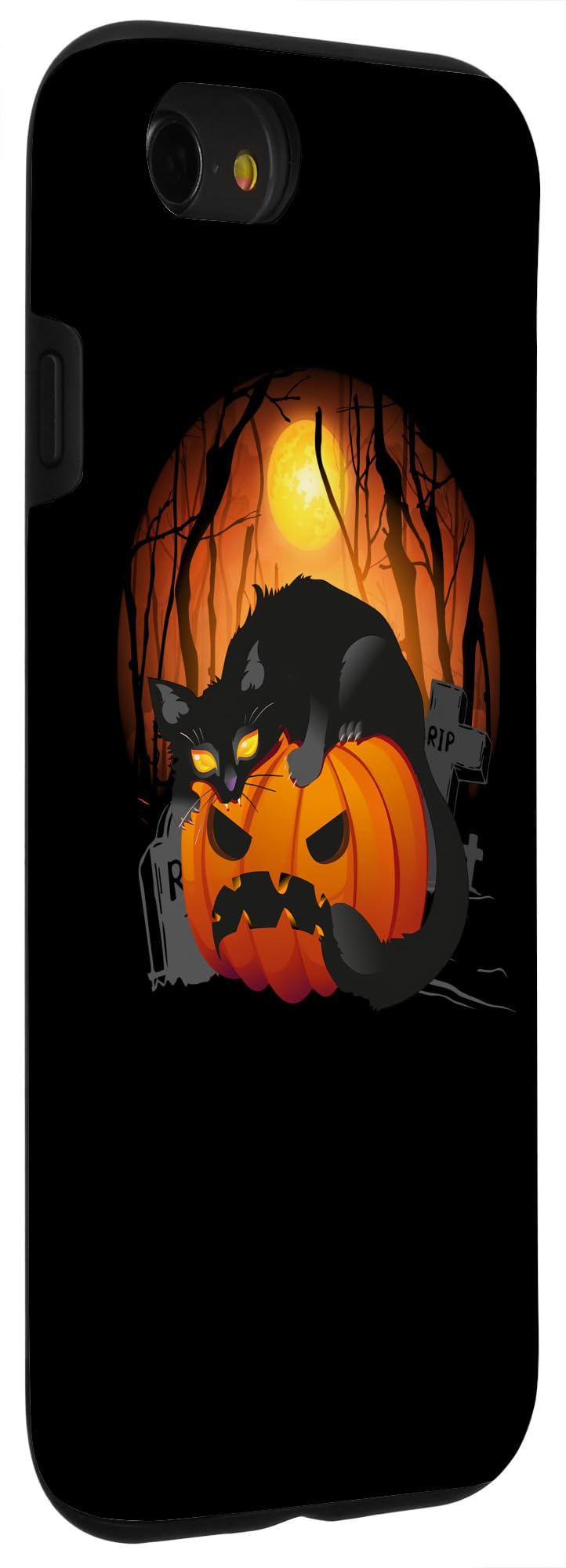 Retro Black Cat iPhone SE/7/8 Case - Halloween Pumpkin Costume for All Ages