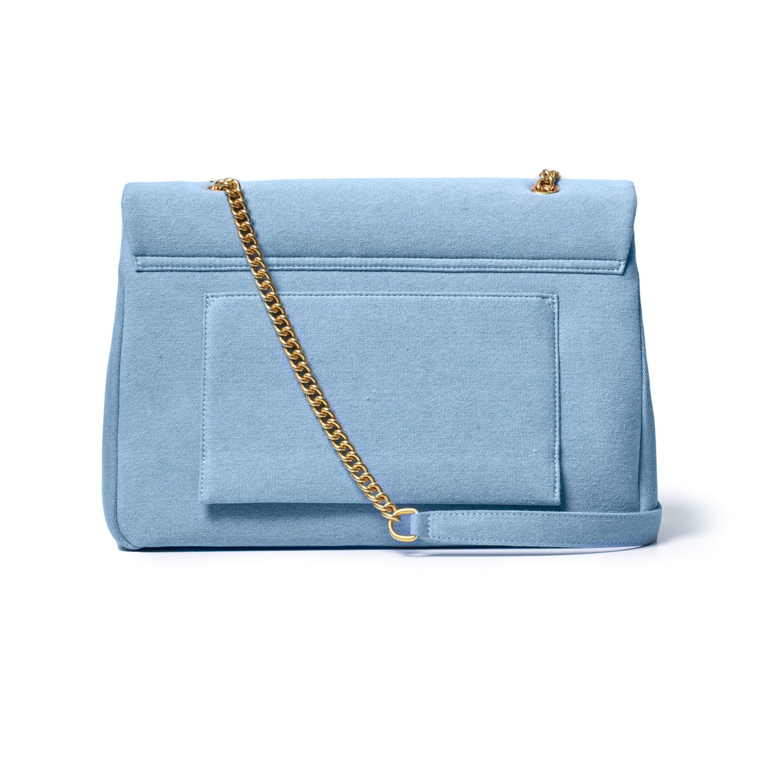 XL Denim Gold Flap Bag - Stylish Crossbody Purse for Women, Trendy Fashion Accessory for Daily Use, Parties, and Travel