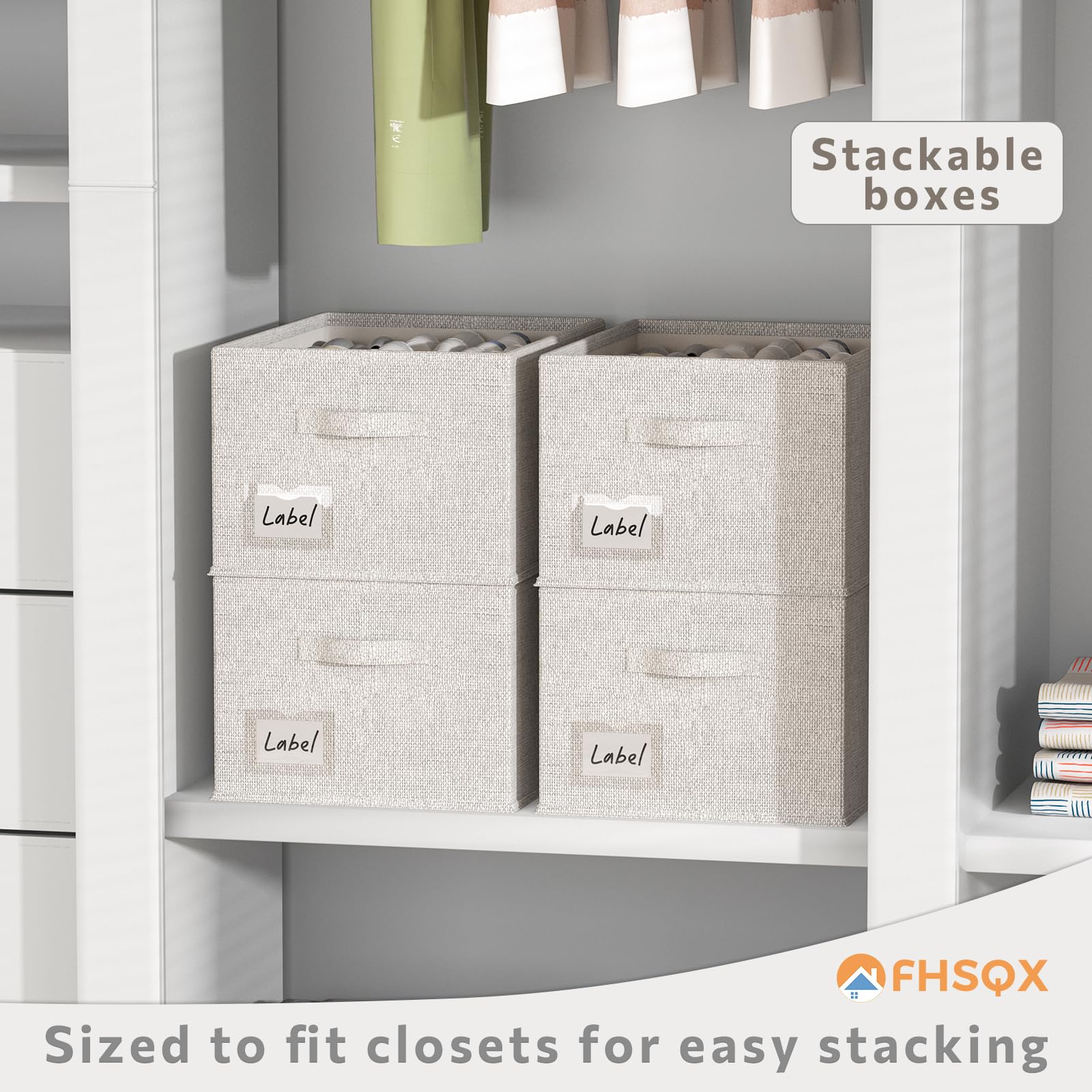 2 Pack Fabric Shoe Organizer for Closet - Holds 24 Pairs, Large Shoe Storage Bins with Bottom Support (16.5