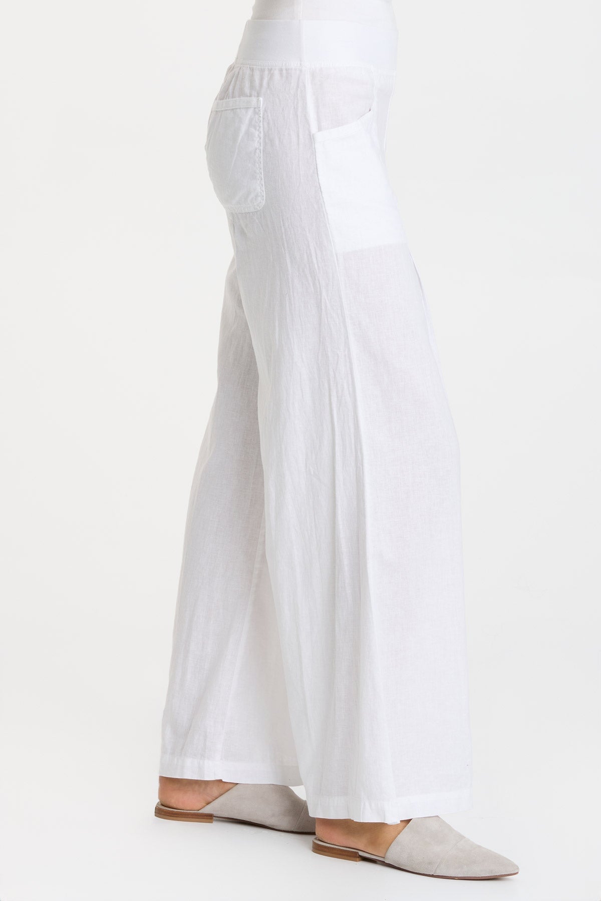 Teresa Women's White Pants - High Waisted Stretch Comfort Fit for Work, Office & Casual Wear