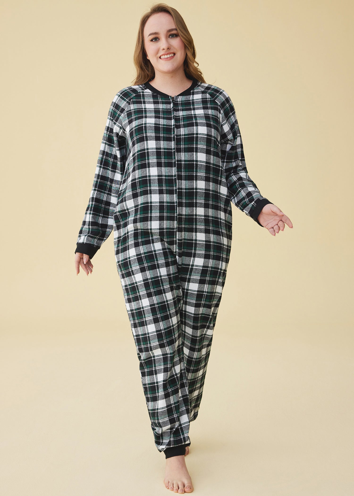 Women's Flannel Zipper Onesie Pajamas - Long Sleeve Soft Fleece Jumpsuit for Winter Sleepwear & Lounge Wear - Cozy Home Outfit for Cold Nights, Movie Nights and Relaxation