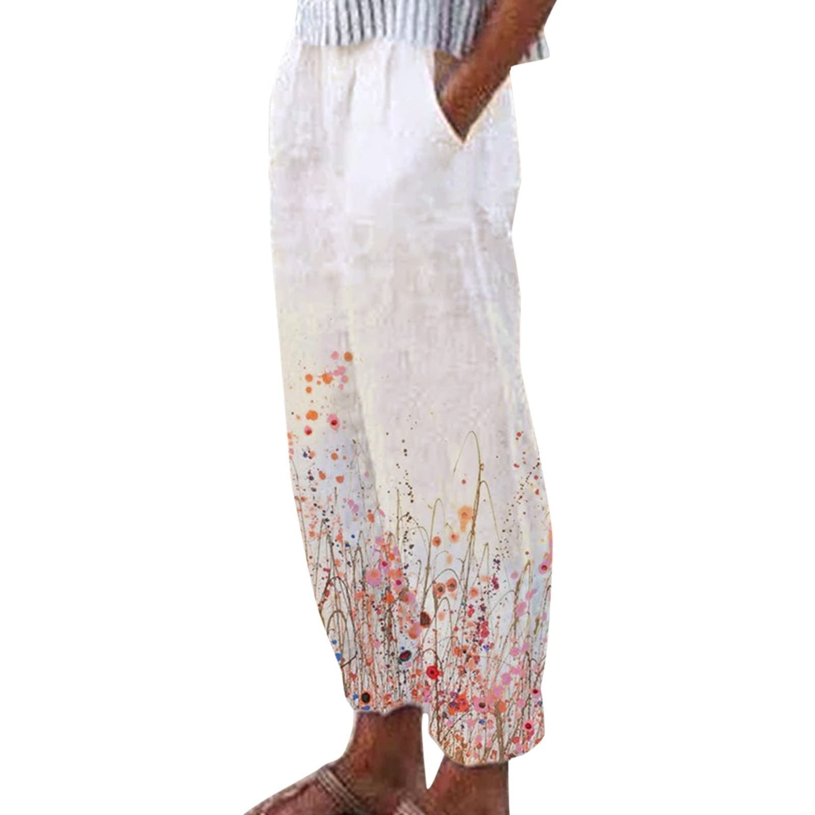 NetEhipn Women's Summer Straight Leg Pants - High Waist Drawstring Trousers, Fashion Casual Pencil Pants for Work, Office & Daily Wear