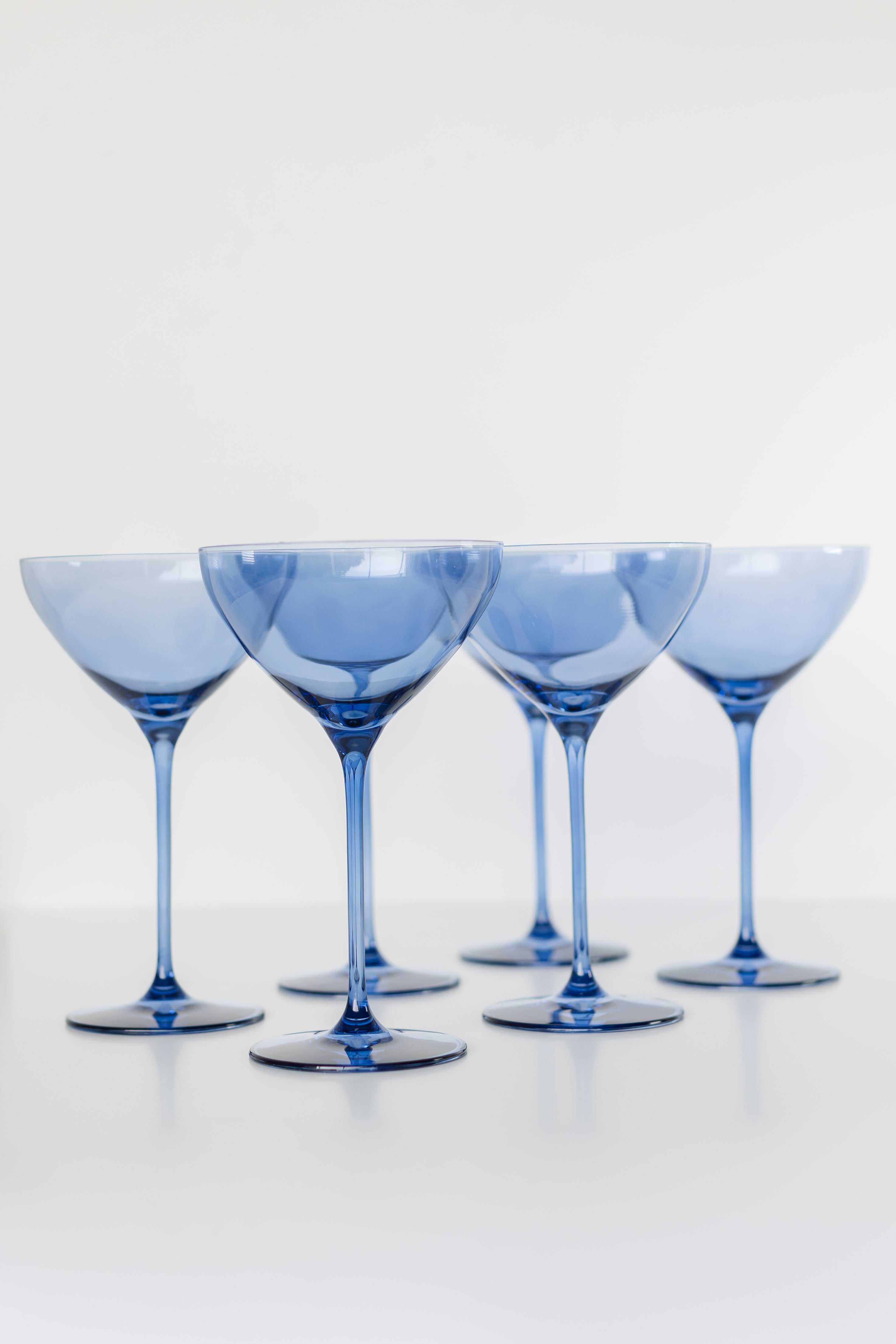 Estelle Colored Martini Glass Set of 6 - Cobalt Blue Stemware for Cocktails, Parties & Home Bar Decor | Elegant Drinkware for Entertaining, Weddings & Special Occasions