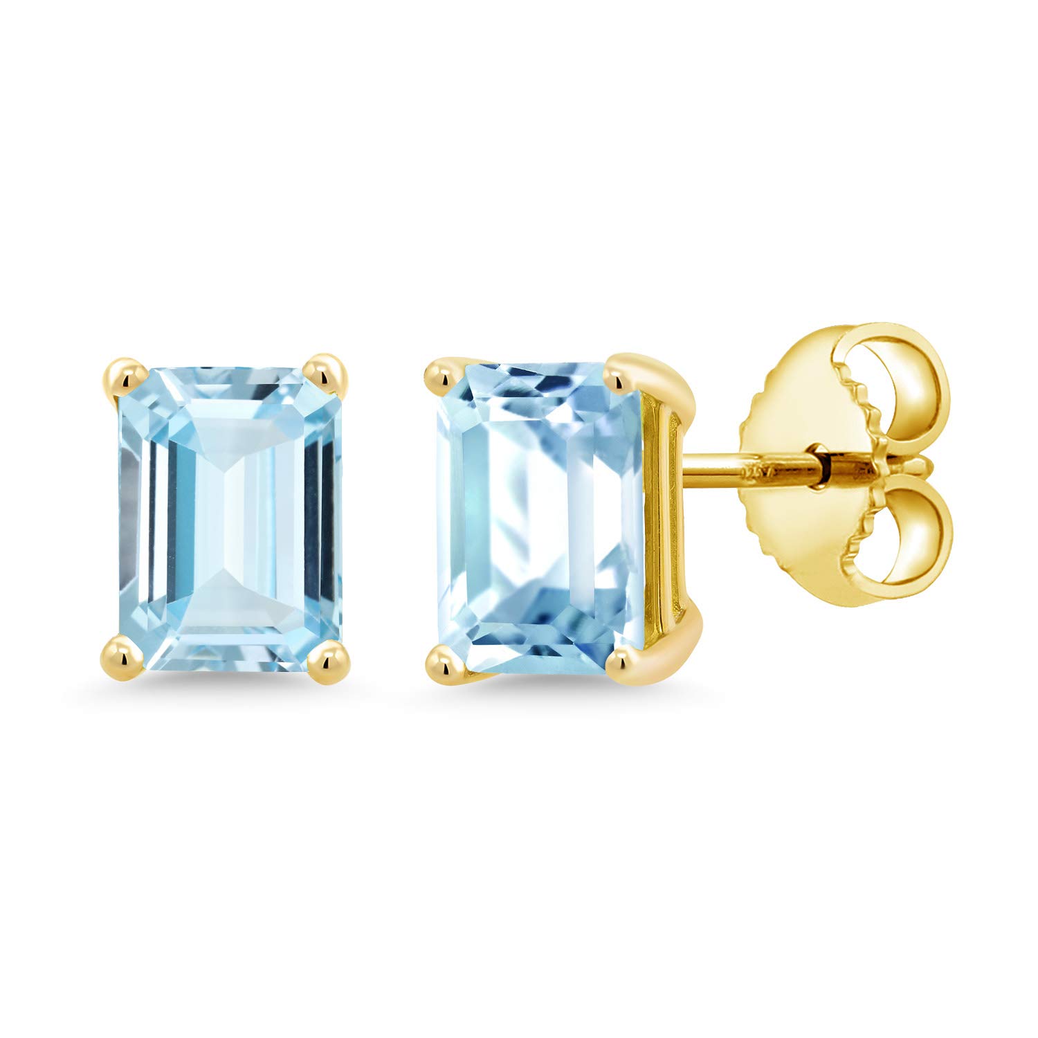 7X5MM Emerald Cut Gemstone Stud Earrings for Women & Men - 925 Sterling Silver Birthstone Jewelry | Perfect Gift for Mom, Wife, Her | Elegant Fine Jewelry for Everyday Wear & Special Occasions