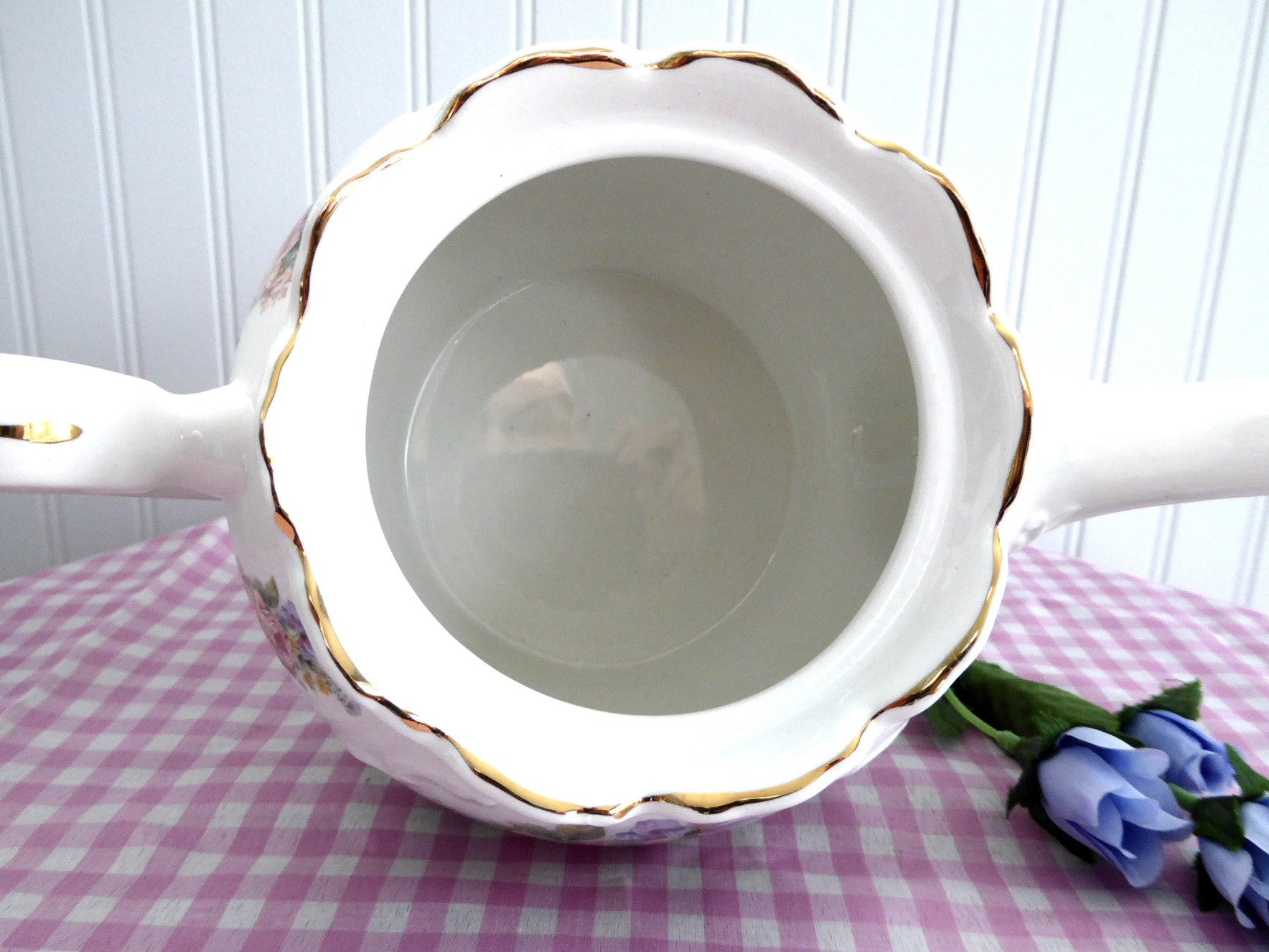 Large English Bone China Teapot - Olympian Rose Royal Patrician Design (8 Cups Capacity) | Elegant Floral Tea Set for Afternoon Tea & Home Decor