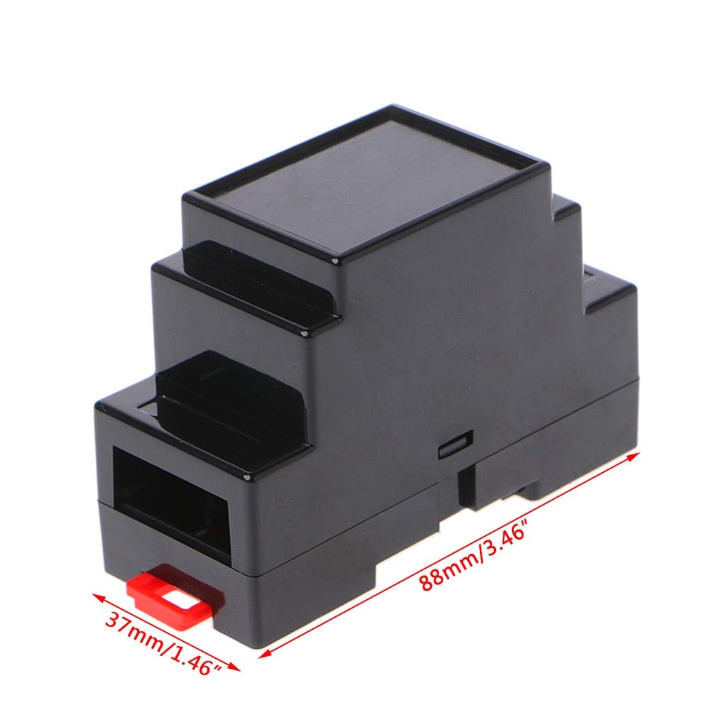 DIN Rail PLC Junction Box - 2 Pack 88x37x59mm Plastic Electrical Enclosure for Industrial Control Panel & Automation Projects