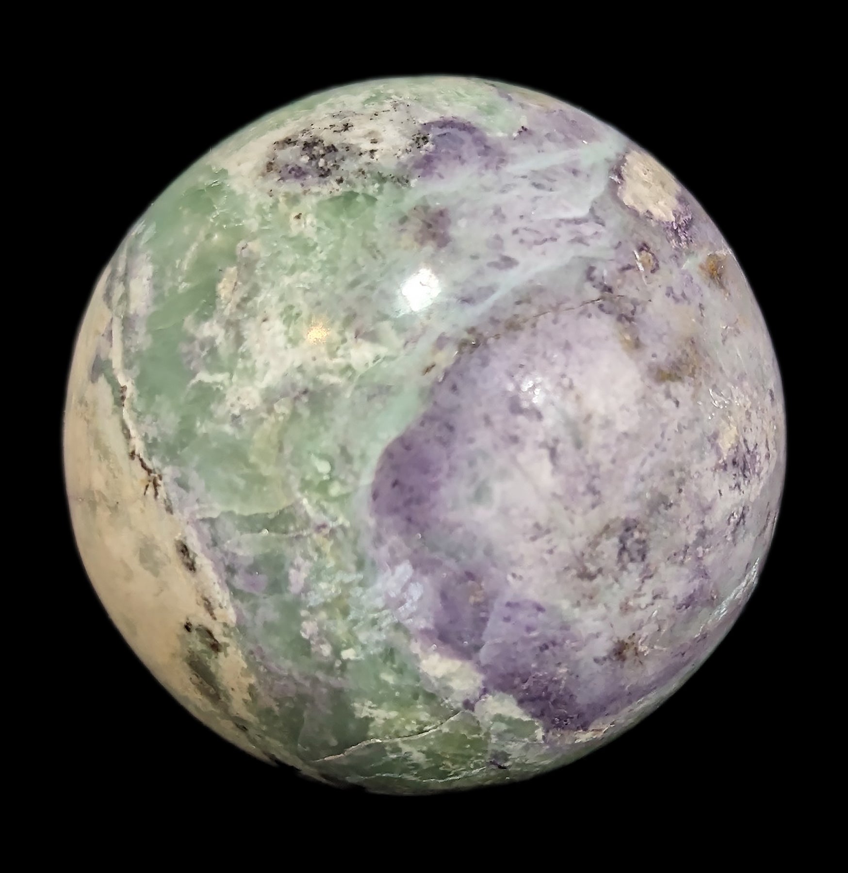 Natural Bolivianite Crystal Sphere - Healing Stone for Meditation, Reiki & Energy Work - Perfect for Home Decor, Spiritual Gifts & Yoga Space Enhancement