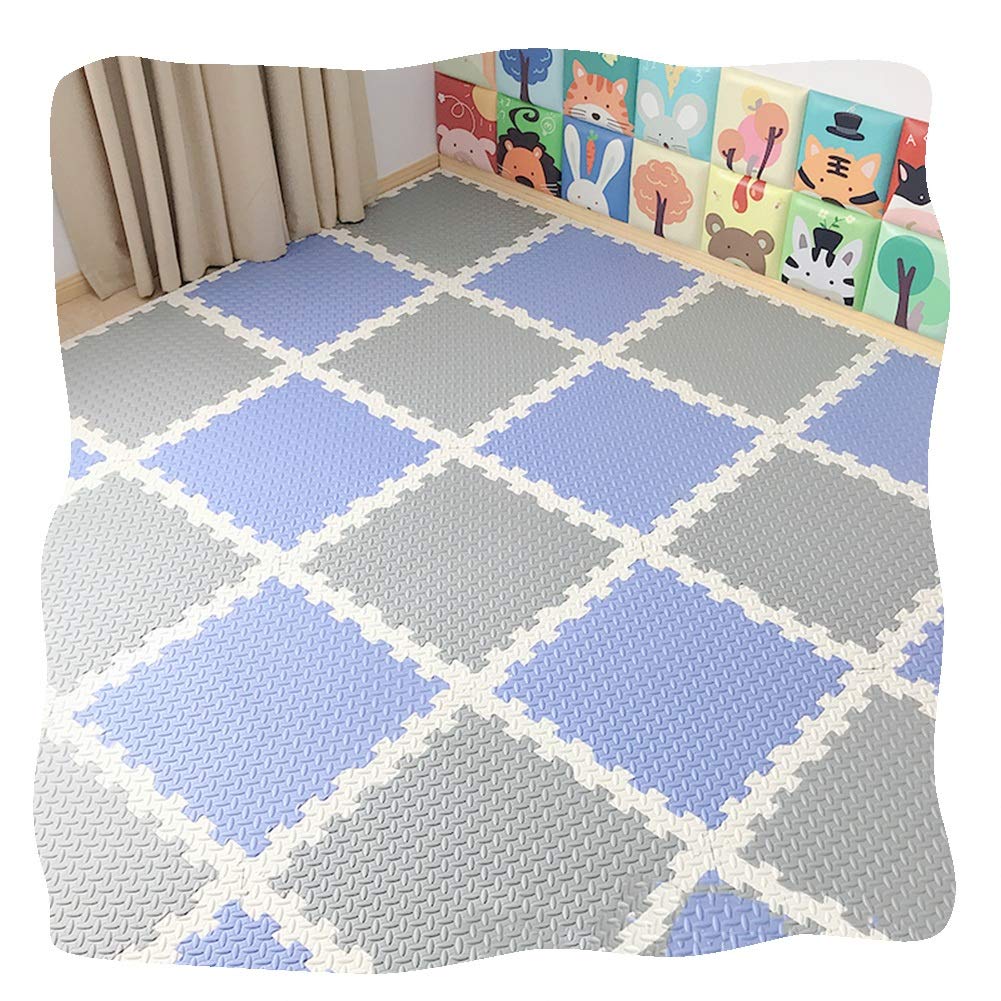JIAJUAN 12-Piece Interlocking Foam Play Mat for Kids - 60x60x2.5cm Thickened Soft Puzzle Floor Tiles, Non-Toxic Baby Crawling Mat & Toddler Playroom Carpet (Multiple Colors) - Perfect for Nursery, Daycare, Playroom & Home Gym Floor Protection