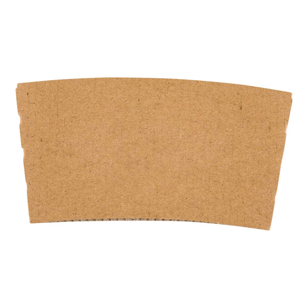 Restpresso 5.1 x 2.8 Inch Disposable Coffee Cup Sleeves - 1000 Pack Corrugated Kraft Paper Heat-Resistant Sleeves for Hot Beverages | Secure Grip for Coffee Shops, Restaurants & Takeout Services