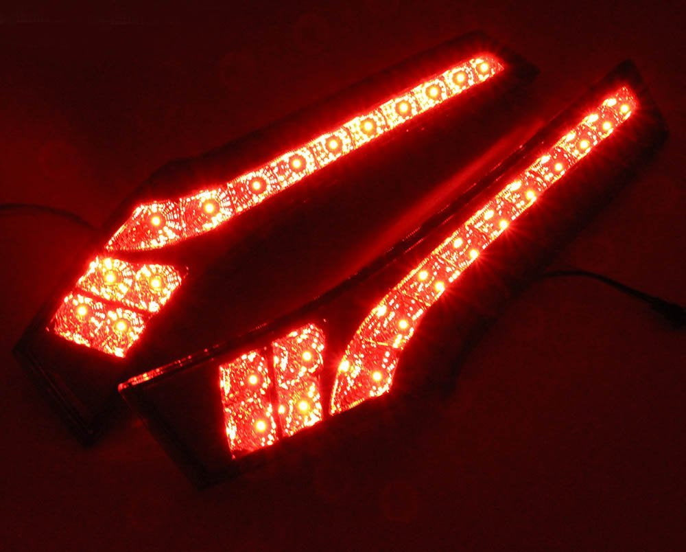 2015-2020 Honda Fit LED Tail Lights - Red Lens 14-LED Brake Lamps for Rear Side Pillar | Enhanced Visibility & Style Upgrade for Night Driving & Custom Car Mods
