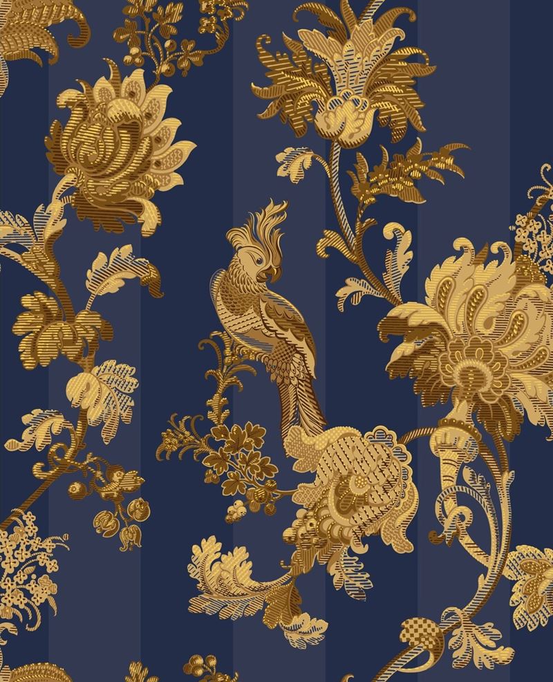 Cole & Son Zerzura Wallpaper - Royal Blue & Gold Luxury Design for Living Room, Bedroom & Dining Room Decor