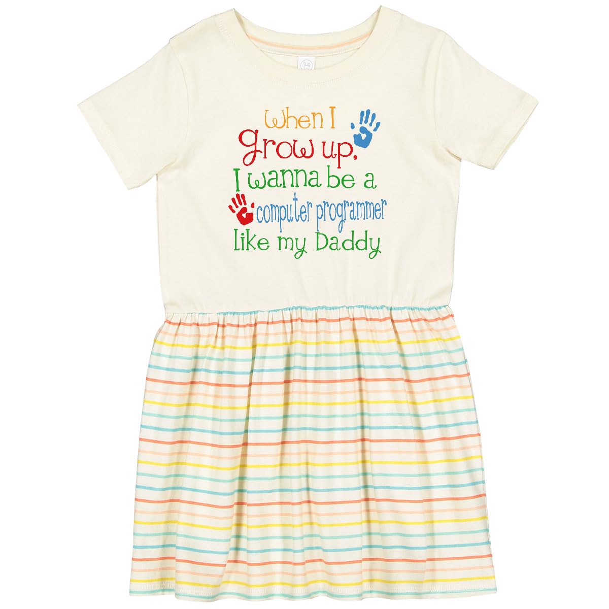 Inktastic Computer Programmer Like Daddy Toddler Dress - Cute Coding-Themed Outfit for Kids - Perfect for Father-Daughter Matching, Tech Events & STEM Activities
