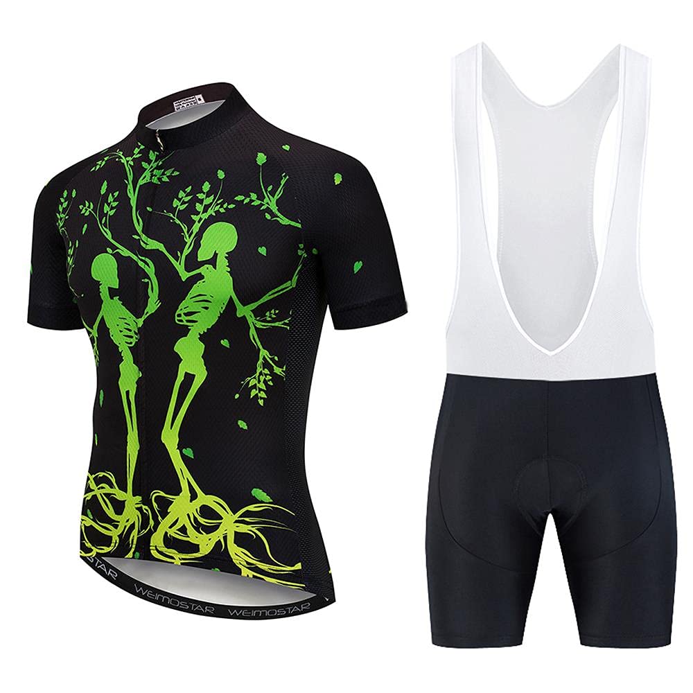 Men's Cycling Jersey & Bib Shorts Set - Breathable Short Sleeve Bike Shirts with 20D Gel Padding for Road & Mountain Biking - Perfect for Training, Racing & Outdoor Cycling