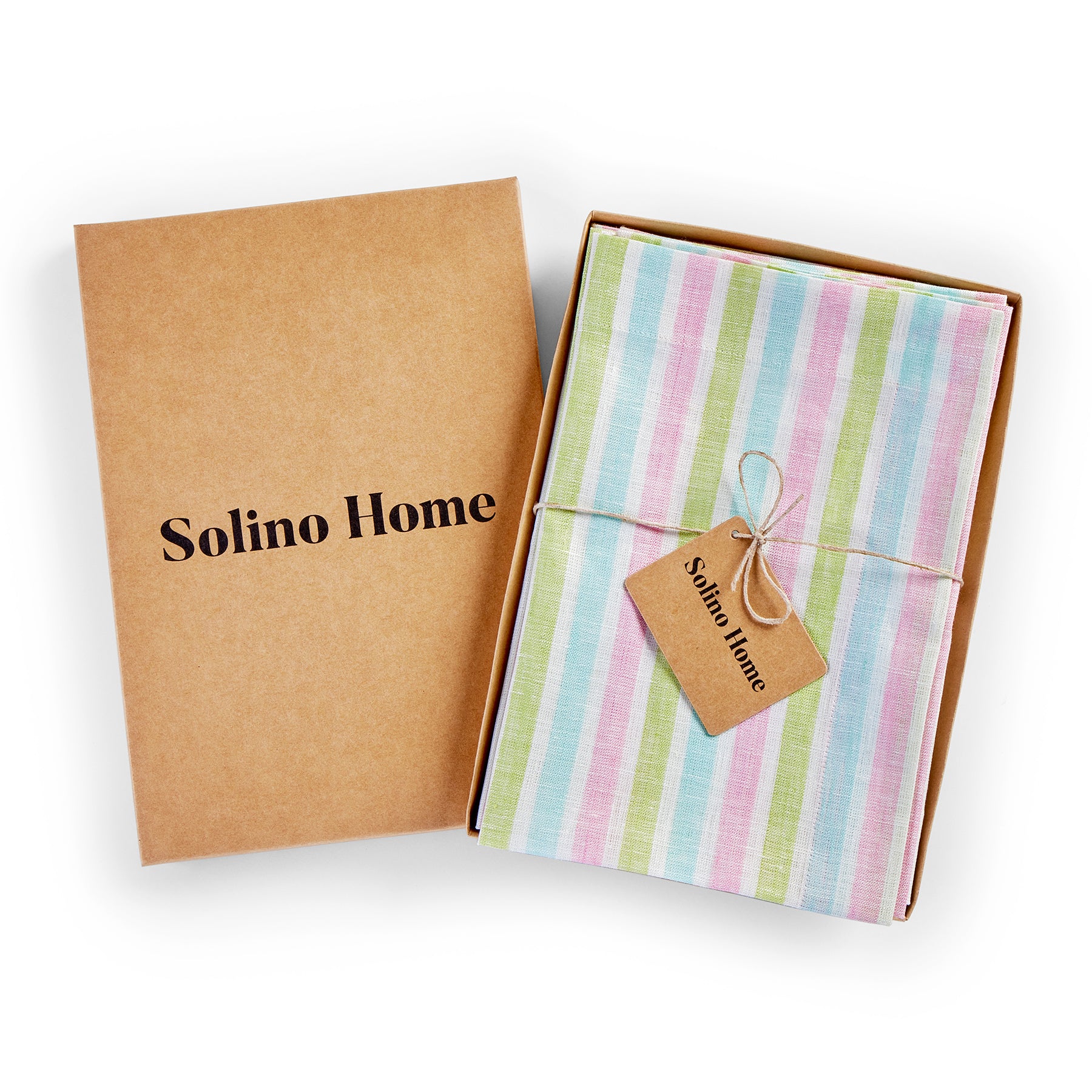 Premium Palm Beach Stripe Napkins - 100% Cotton Decorative Table Linens for Beach Weddings, Summer Parties & Coastal Dining Decor