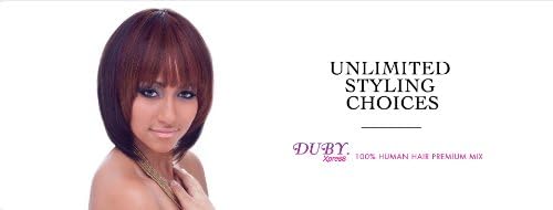 OUTRE DUBY XPRESS 8-Inch Jet Black Human Hair Blend Weave - Natural-Looking Hair Extensions for Styling & Volume | Perfect for Daily Wear, Parties & Special Occasions