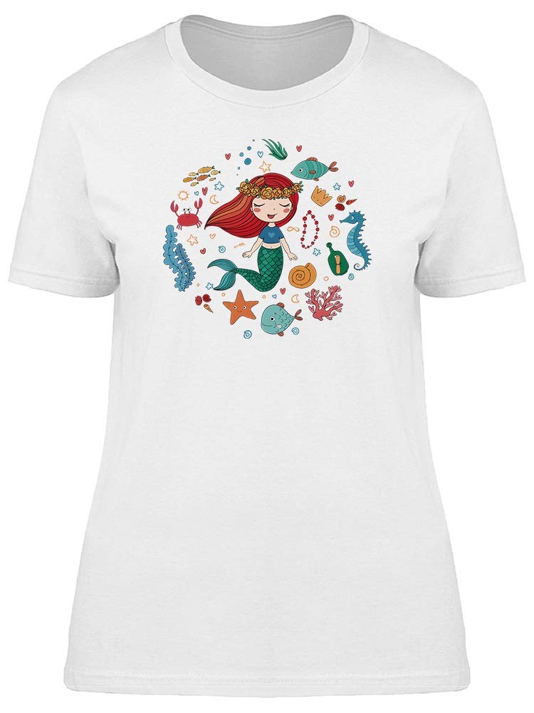 Cute Mermaid Graphic T-Shirt for Women - Funny Fish Design Casual Tee for Beach, Summer, and Everyday Wear