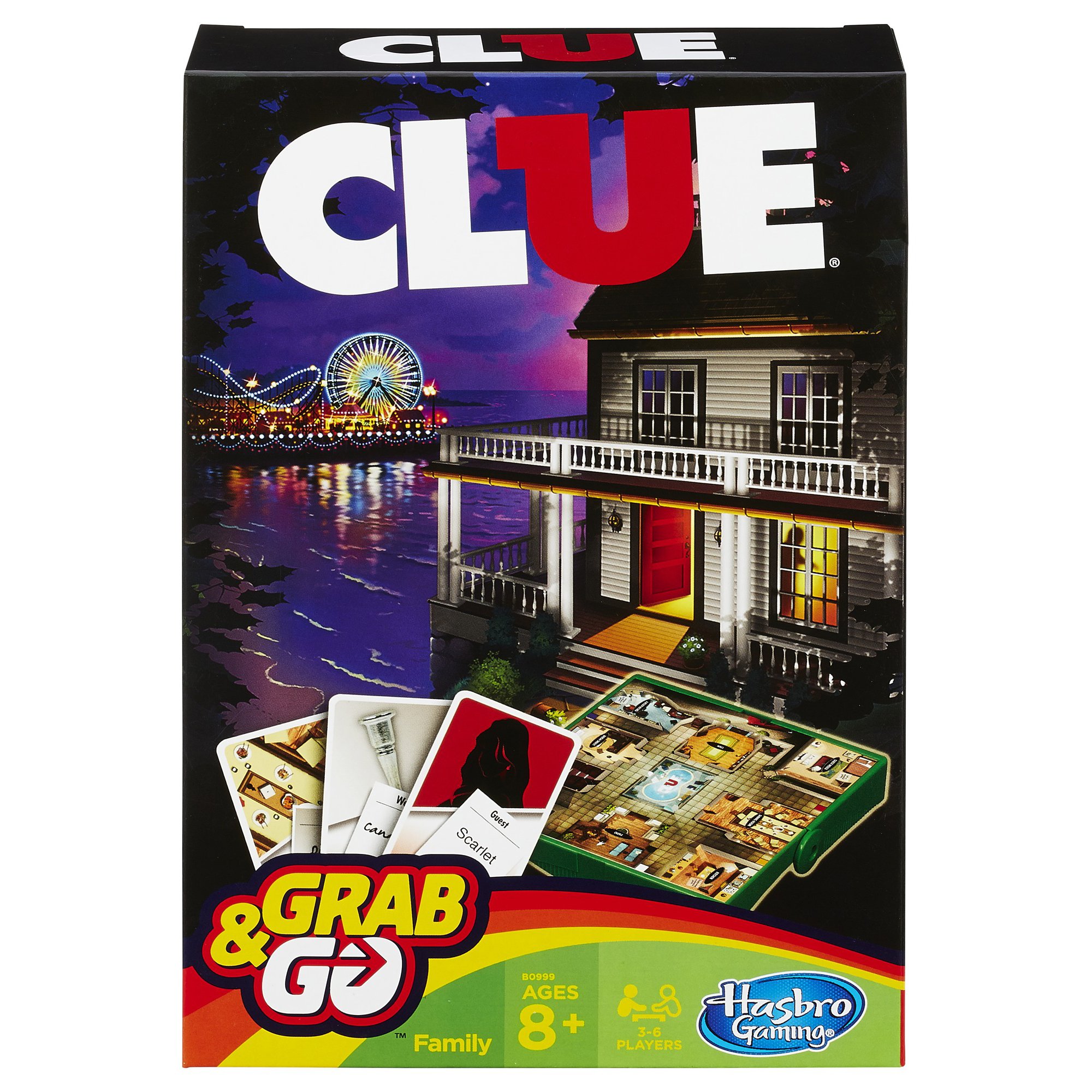 Clue Grab and Go Travel Size Board Game - Compact Mystery Solving Game for Kids & Adults - Perfect for Road Trips, Airplane Travel & Family Game Nights