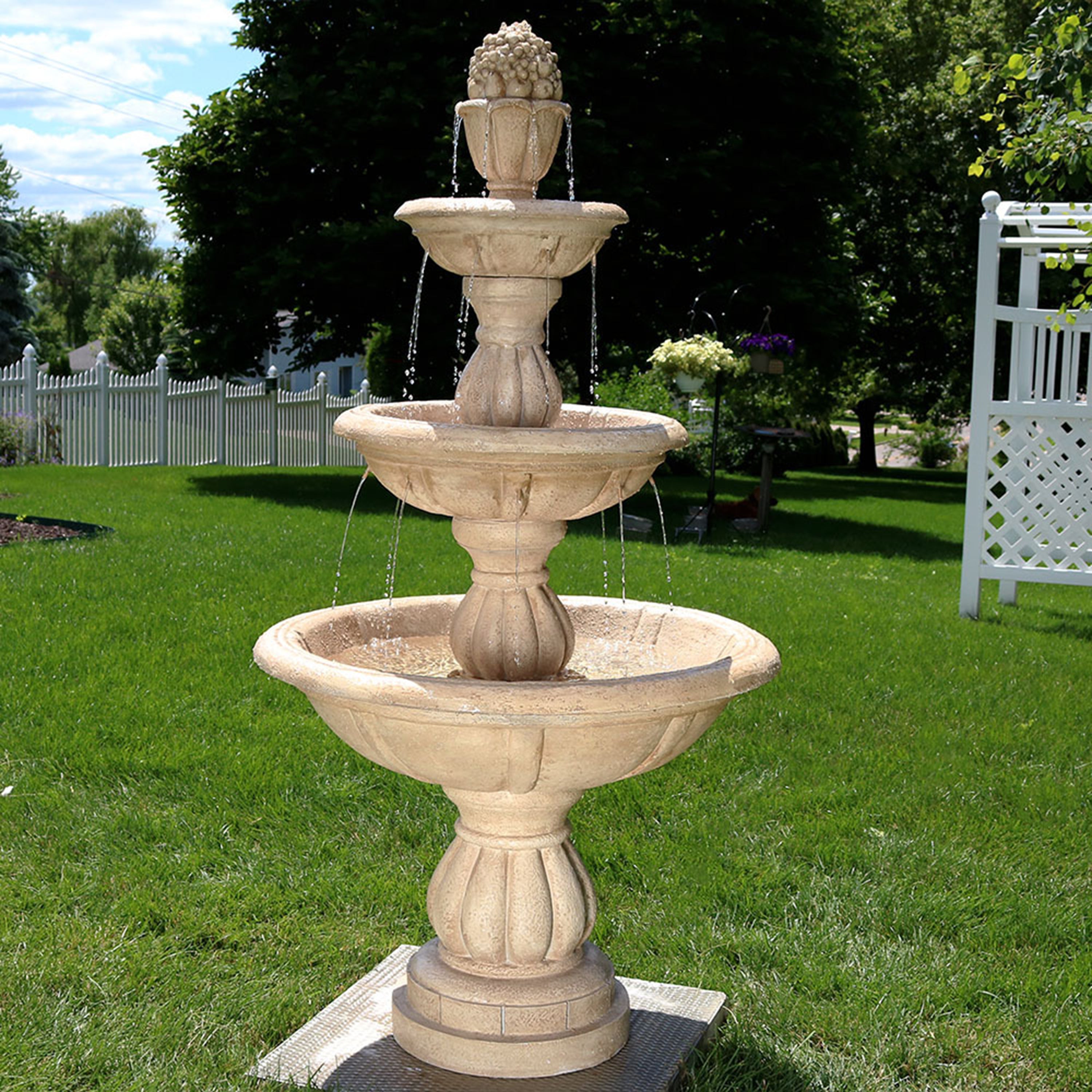 Sunnydaze 3-Tier Cornucopia Outdoor Water Fountain - 61