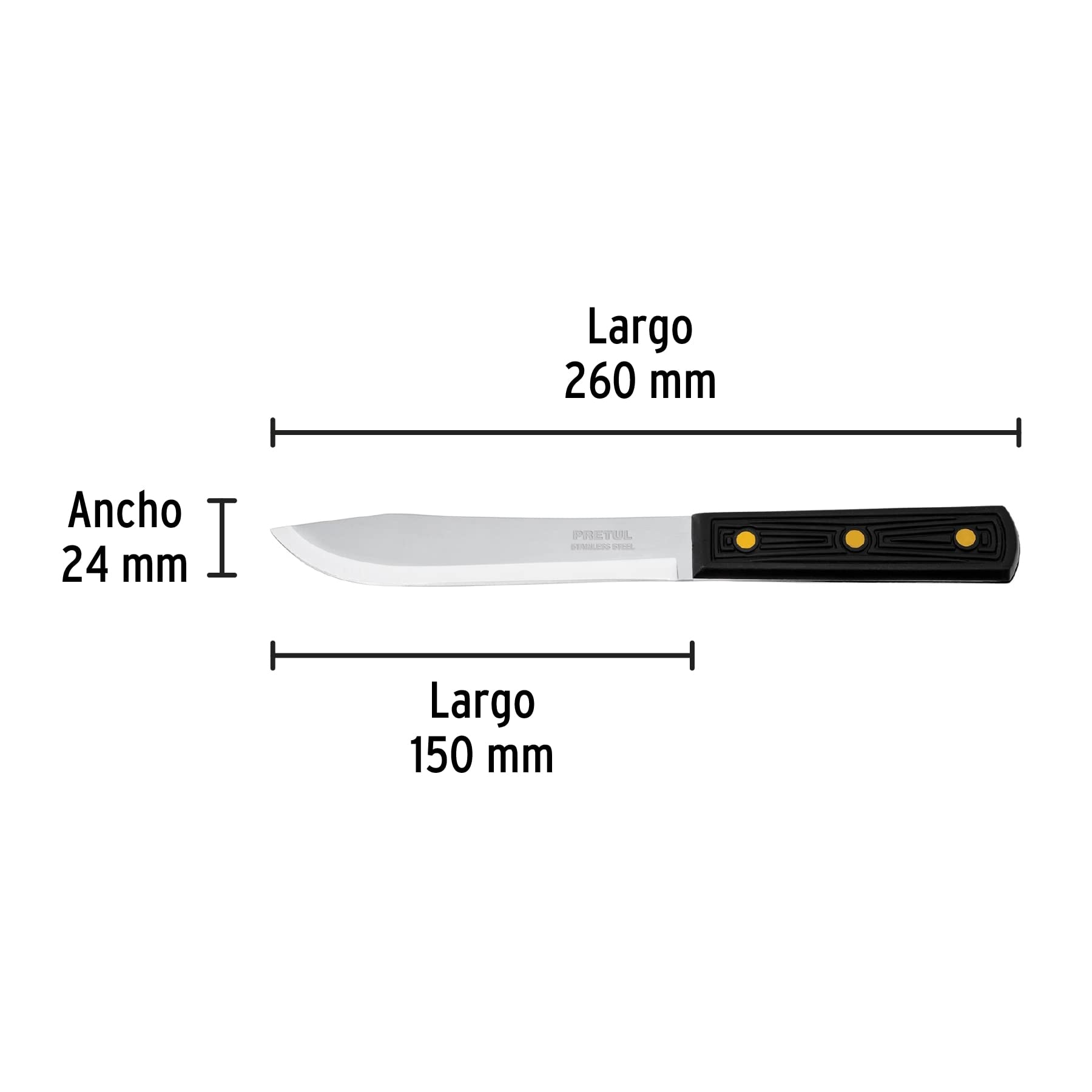Premium Cebollero Knife with Ergonomic Plastic Handle - 6 Inch Blade for Professional Kitchen & Outdoor Cooking