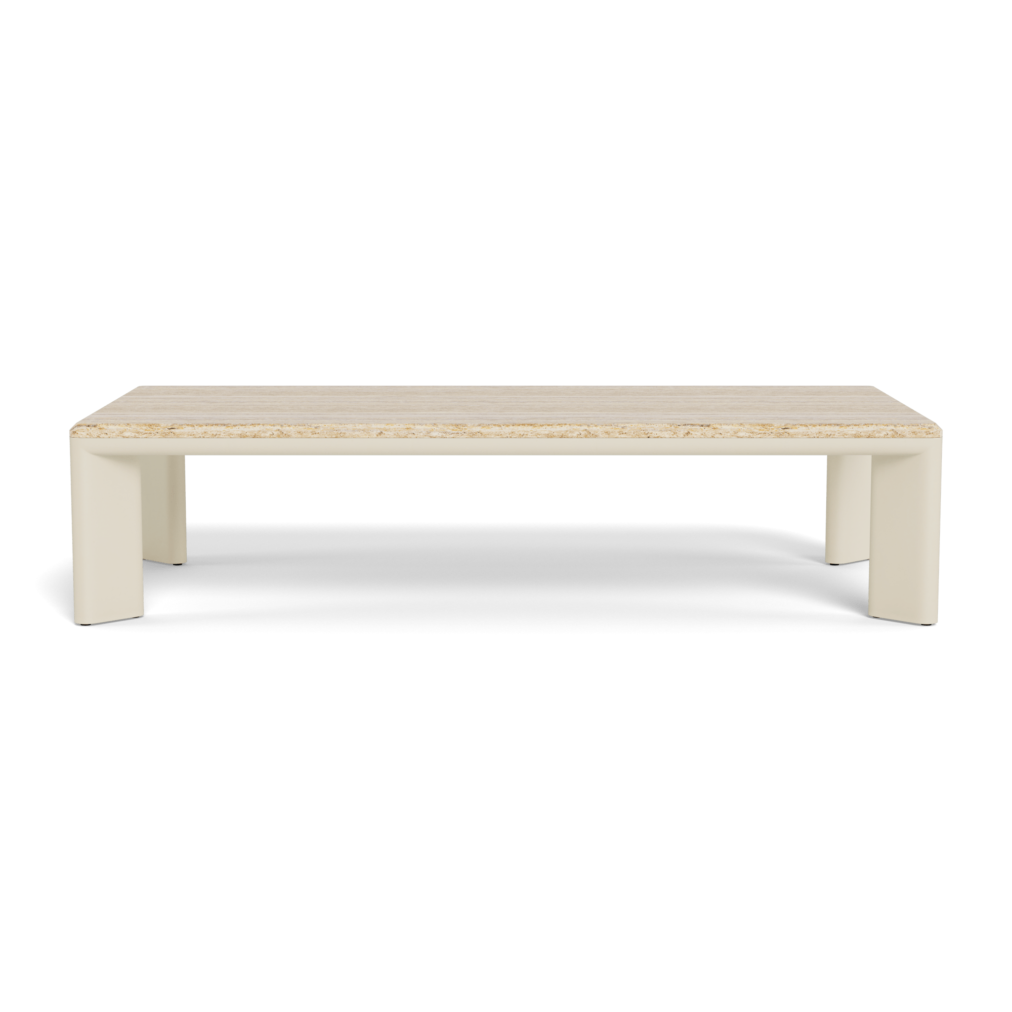 Modern Palm Beach Aluminum Rectangle Coffee Table - Stylish & Durable Indoor Outdoor Living Room Patio Furniture