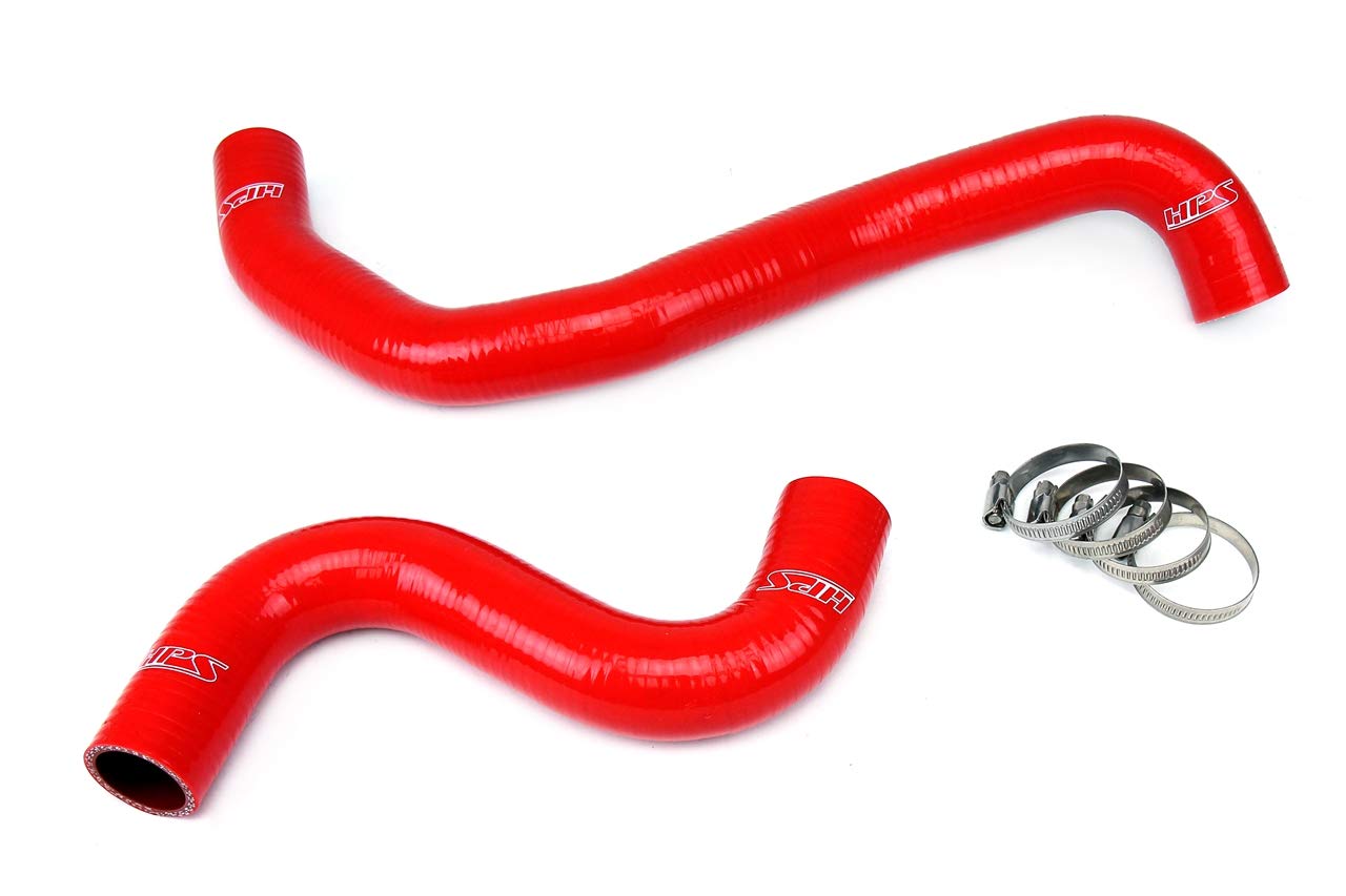 HPS 57-1502-RED Silicone Radiator Hose & Heater Hose Coolant Kit - High Performance Cooling System Upgrade for Cars, Trucks & SUVs - Perfect for Daily Driving, Off-Road & Racing Applications