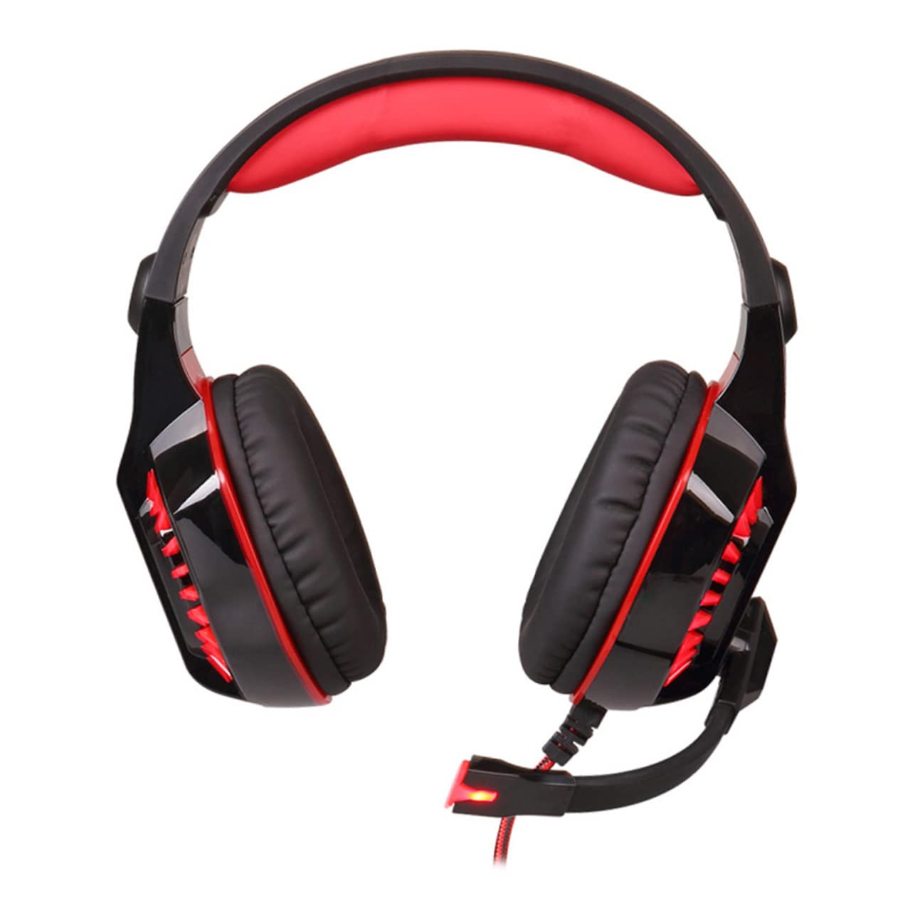 Best Gaming Headphones with Noise-Canceling Mic - Comfortable Over-Ear LED Headset for PC, PS5, Xbox (Black/Red) - Perfect for Streaming, Esports & Late-Night Gaming Sessions