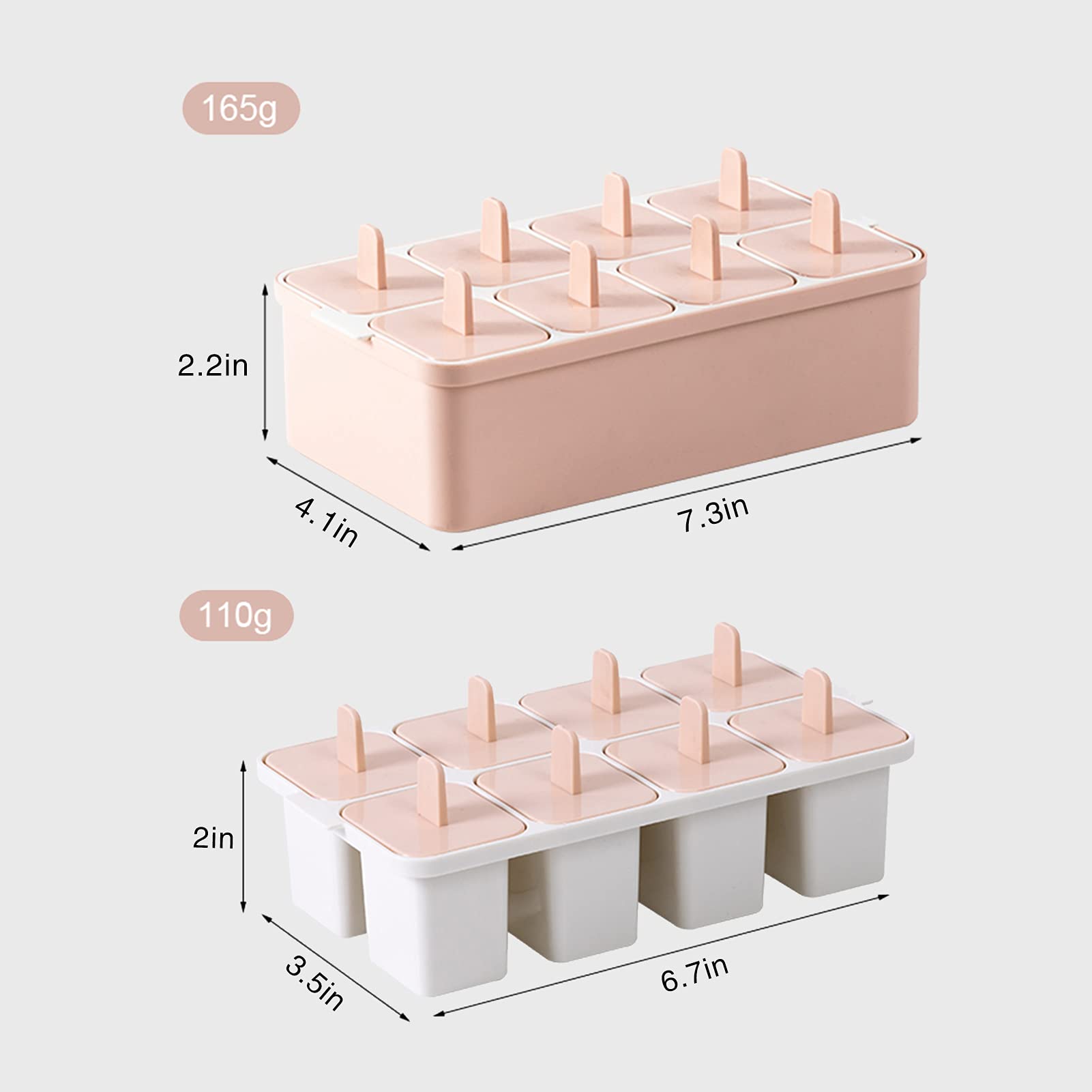 BPA-Free Popsicle Molds Set of 8 - Reusable Ice Pop Makers with Sticks for Kids, Easy Release Homemade Ice Cream Molds (Pink) - Perfect for Summer Treats, Birthday Parties & Family Fun
