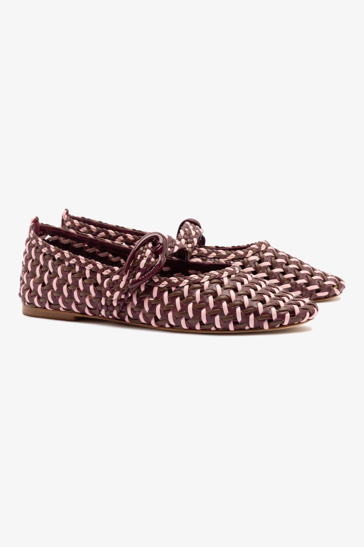 Verona Macrame Ballet Flat Shoes for Women - Wine, Tulip & Burnt Umber Leather | Comfortable & Stylish | Perfect for Casual Wear, Office & Date Nights