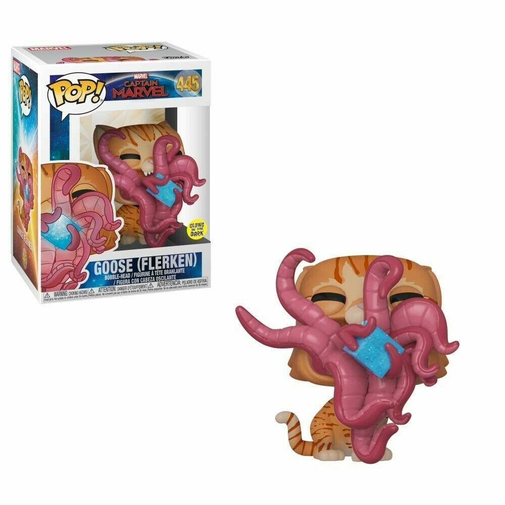 Captain Marvel Pop! Vinyl Figure - Goose the Flerken with Glow in The Dark Feature [Funko #445] | Perfect for Marvel Collectors, Gift Giving & Home Decor