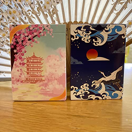 Cherry Blossom Themed Playing Cards - Premium 52 Poker Deck for Magic Tricks, Cardistry & Party Games - Elegant Floral Design for Adults & Kids - Perfect for Family Game Nights, Poker Parties & Card Magic Performances