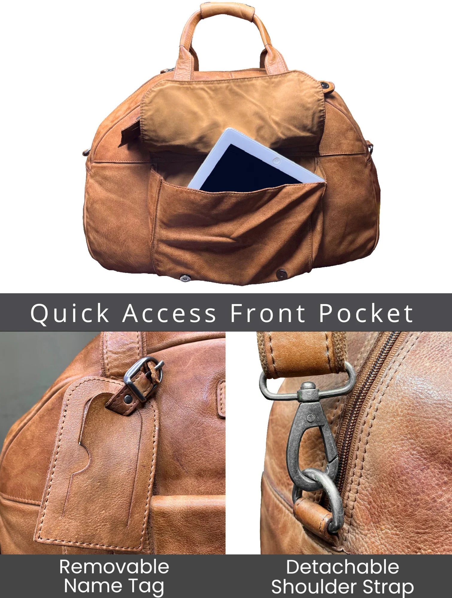 Premium Casanova Genuine Leather Duffel Bag for Men - Stylish Brown Travel Bag, Gym Bag & Weekender - Perfect for Business Trips, Gym & Outdoor Adventures
